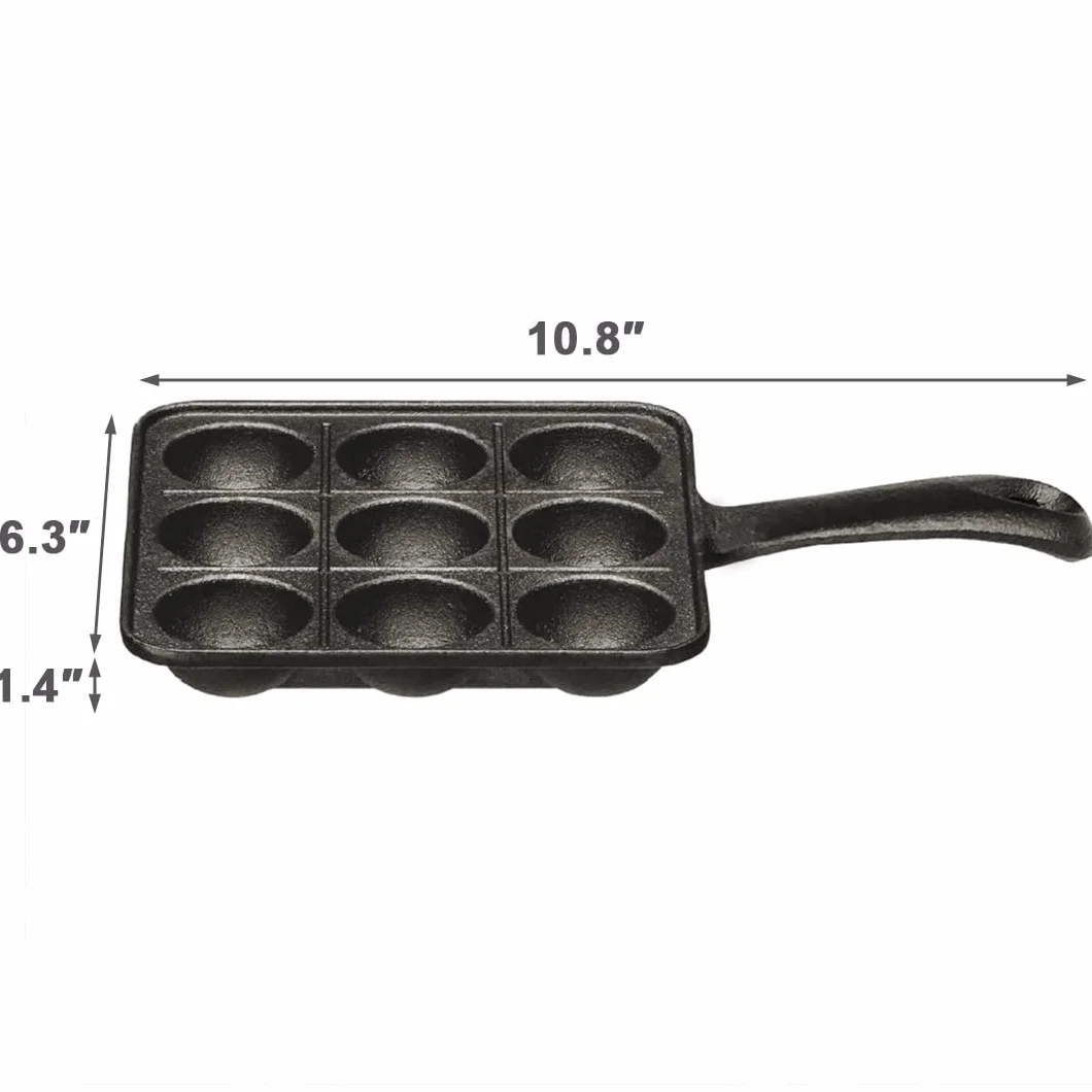 TIKUSAN Takoyaki Pan in Ghisa Piastra Giapponese per Gas 9 Stampi
