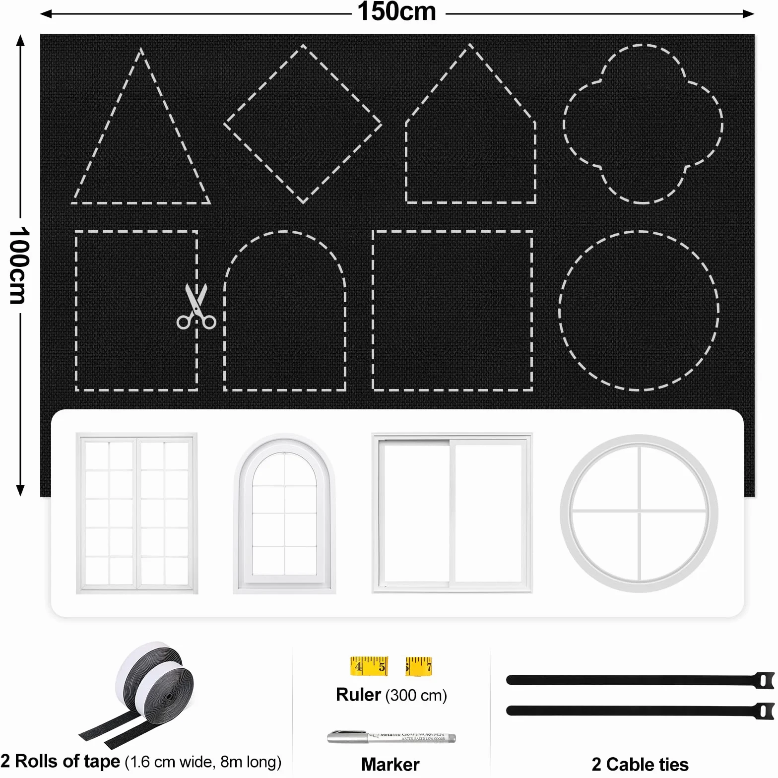 Edonkvi Tenda Oscurante Finestra,Tenda Lucernario Termiche,Telo Oscurante per Interni Senza Fori,Tendina Oscuranti Finestra Materiale di Lino,Tessuto Scuri per Finestre Interno,100% Blackout Curtains