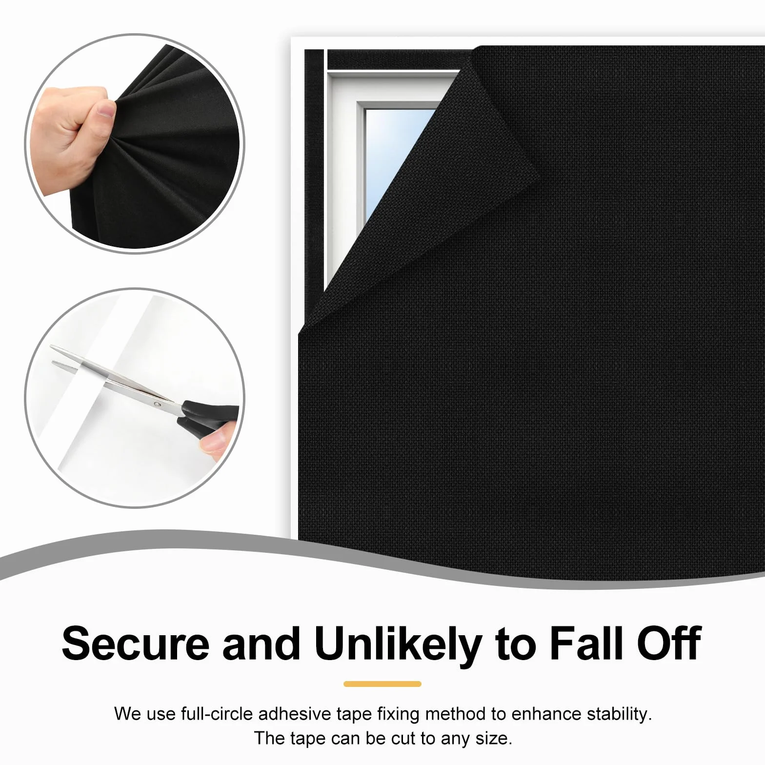 Edonkvi Tenda Oscurante Finestra,Tenda Lucernario Termiche,Telo Oscurante per Interni Senza Fori,Tendina Oscuranti Finestra Materiale di Lino,Tessuto Scuri per Finestre Interno,100% Blackout Curtains