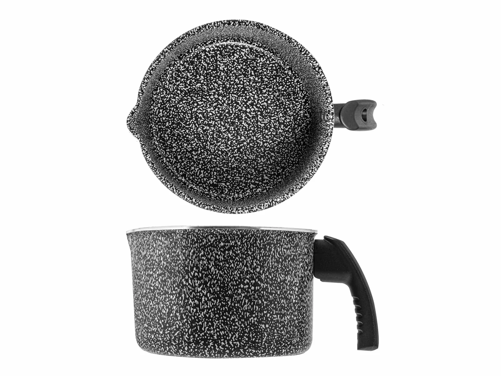 Home, Bollilatte Stone 14 cm con 1 Manico, Pentolino Antiaderente con Fondo Induzione, Ideale per Latte, Salse e Piccole Preparazioni, Facile da Pulire