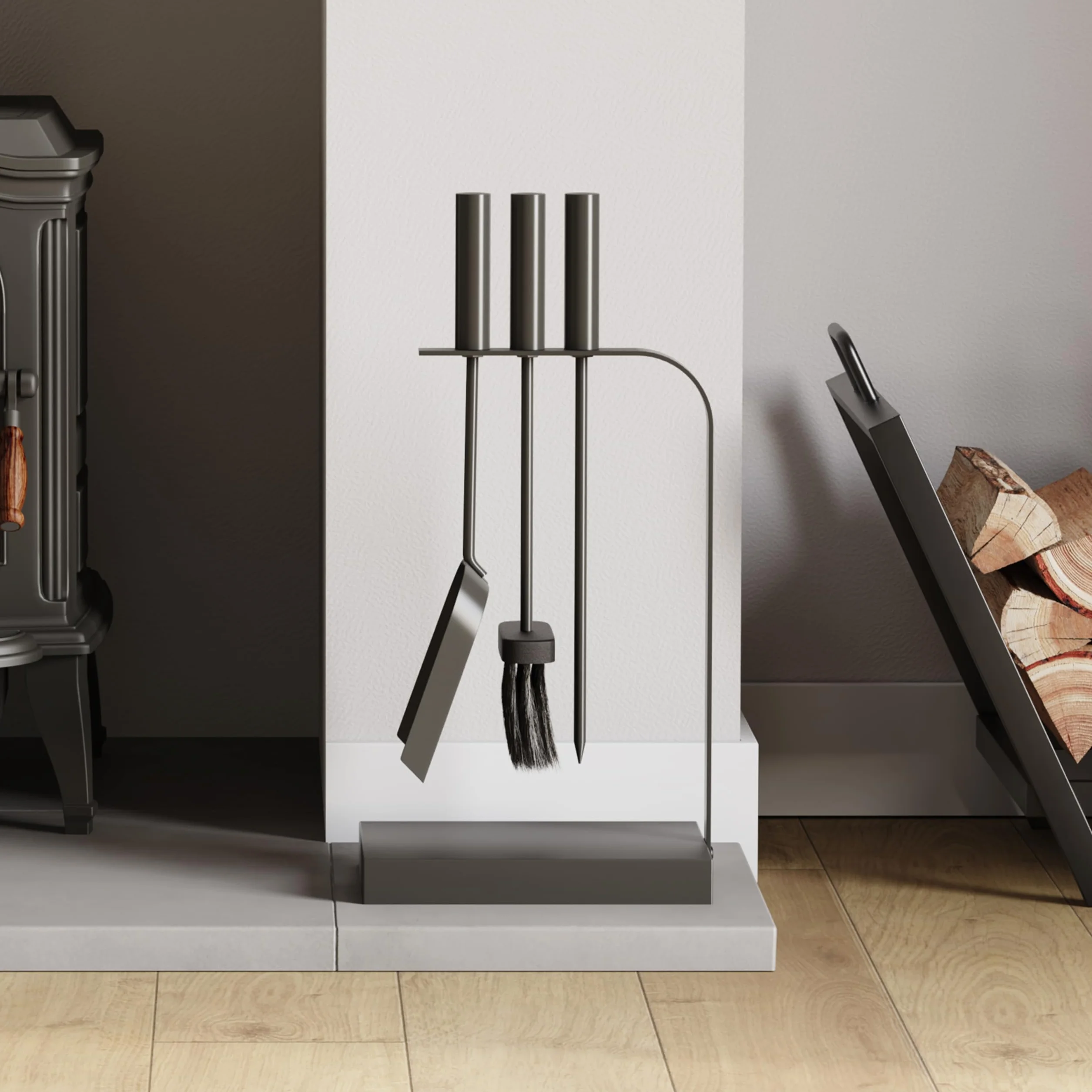 Aston Fuoco Companion Set 4 Pezzi Metallo Nero