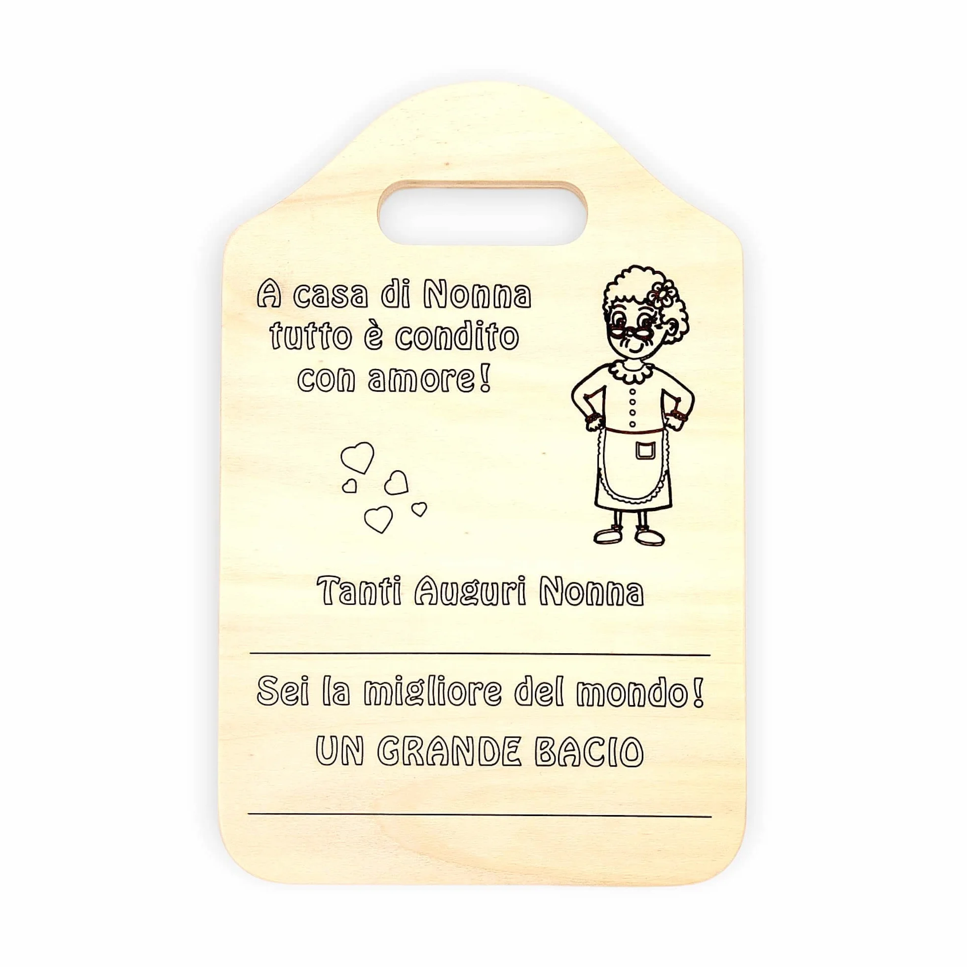NM Idee Regalo nonna compleanno Idee regali per la nonna o mamma anziana Tagliere Targa Targhetta in legno Personalizzabile per nonna da nipote regali di Natale o Festa dei nonni