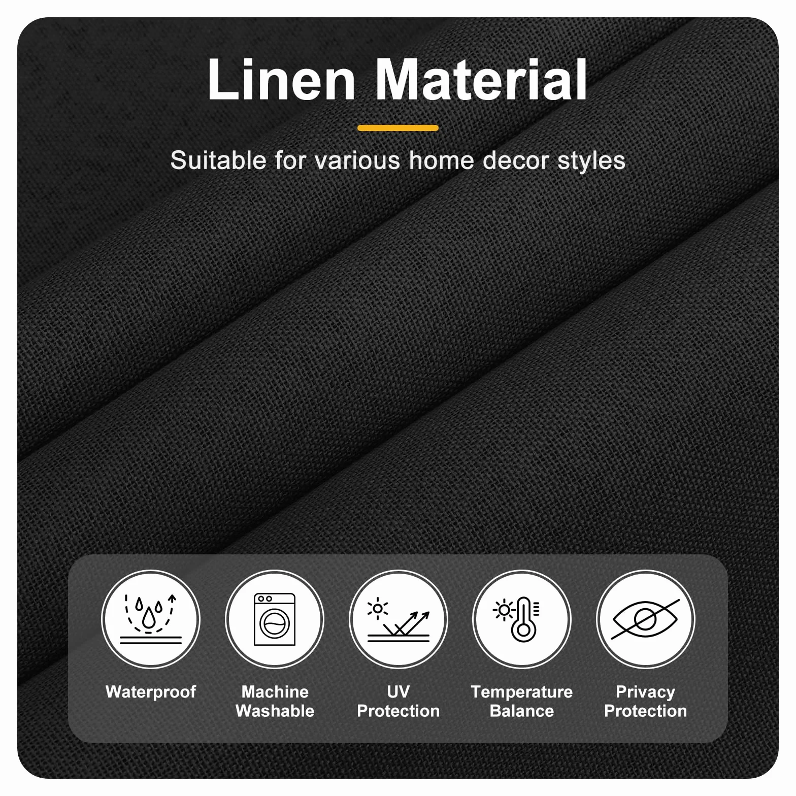 Edonkvi Tenda Oscurante Finestra,Tenda Lucernario Termiche,Telo Oscurante per Interni Senza Fori,Tendina Oscuranti Finestra Materiale di Lino,Tessuto Scuri per Finestre Interno,100% Blackout Curtains