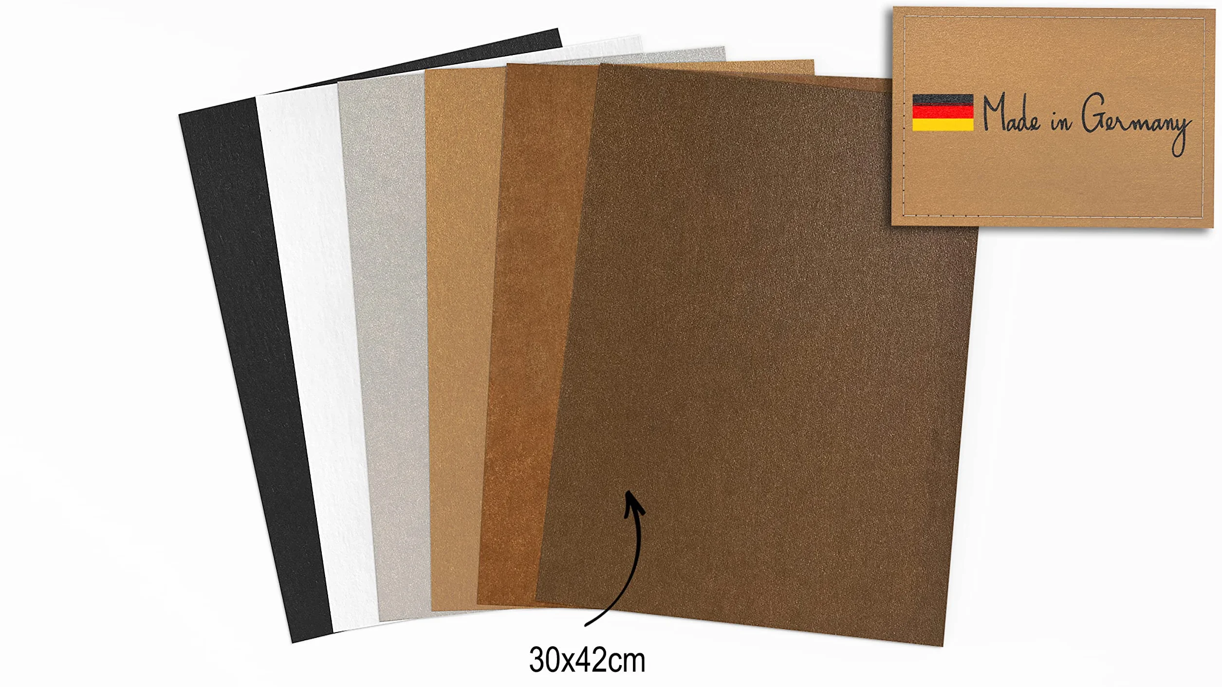 Brandalo Pelle Vegana 6 fogli A3 30x42 cm 0.55 mm Carta Lavabile Effetto Pelle Fai da Te Cucito Stampa
