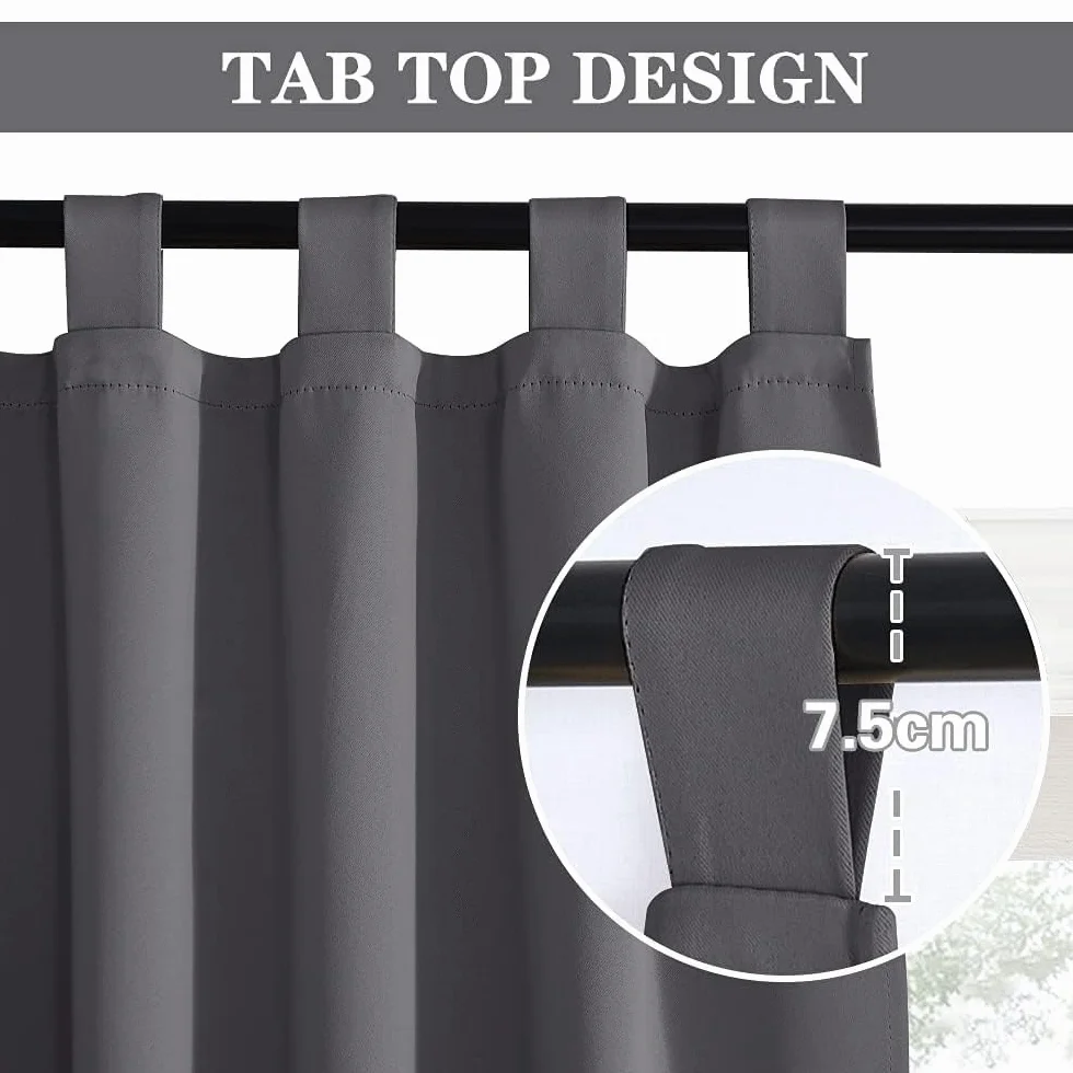 PONY DANCE Tende Oscuranti Corte per Interni 2 Pezzi 140x145 CM Tende Termiche Isolanti Camera da Letto per Finestre Piccole con Passanti, Grigio