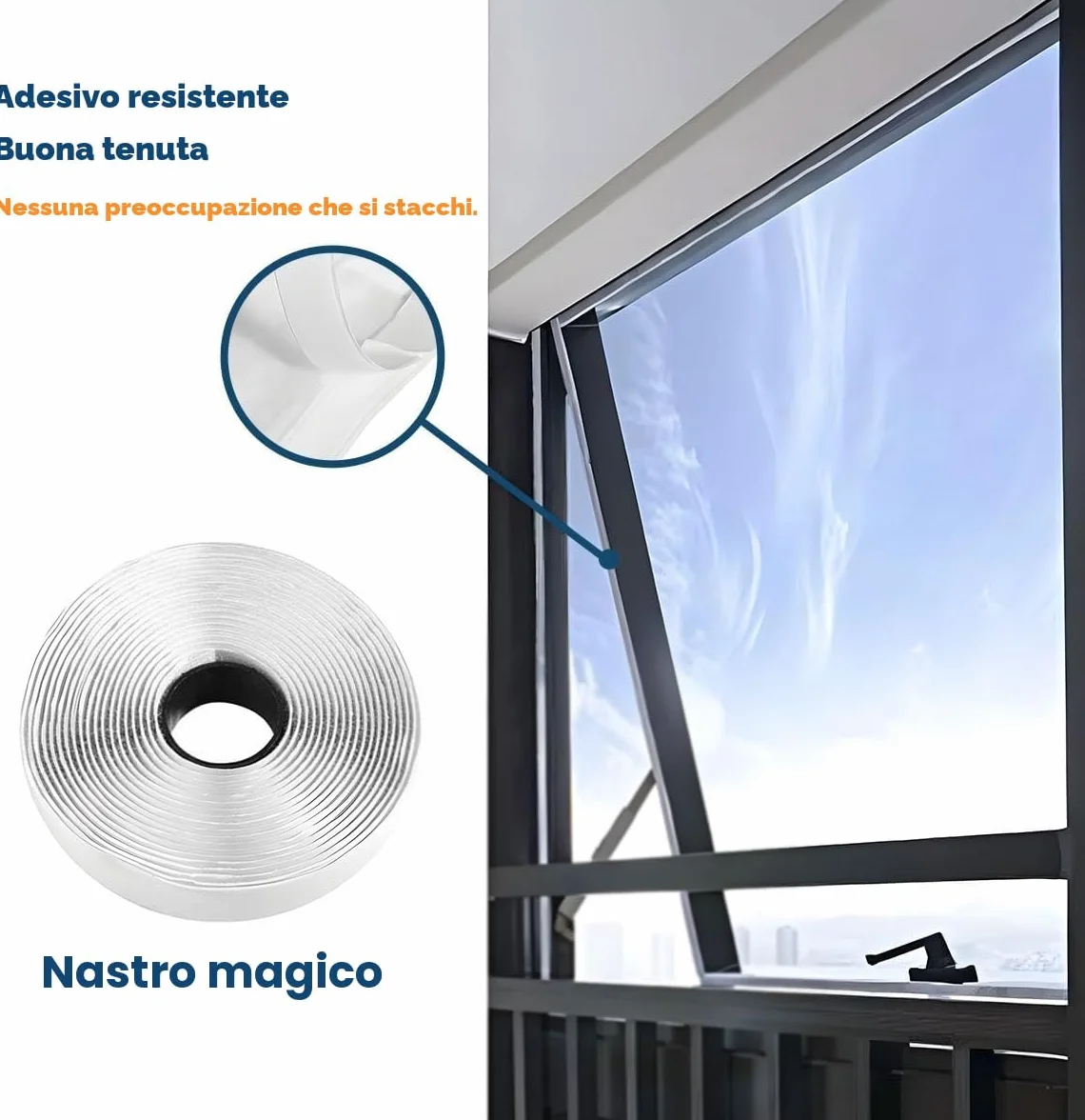 MOEGFY 400CM Guarnizione Universale Finestre per L’Aria Condizionatore Portatile Tutti Climatizzatori Mobili, Mantene l'aria Fredda Impermeabile, Tiene lontani Gli Insetti, Facile da Installare