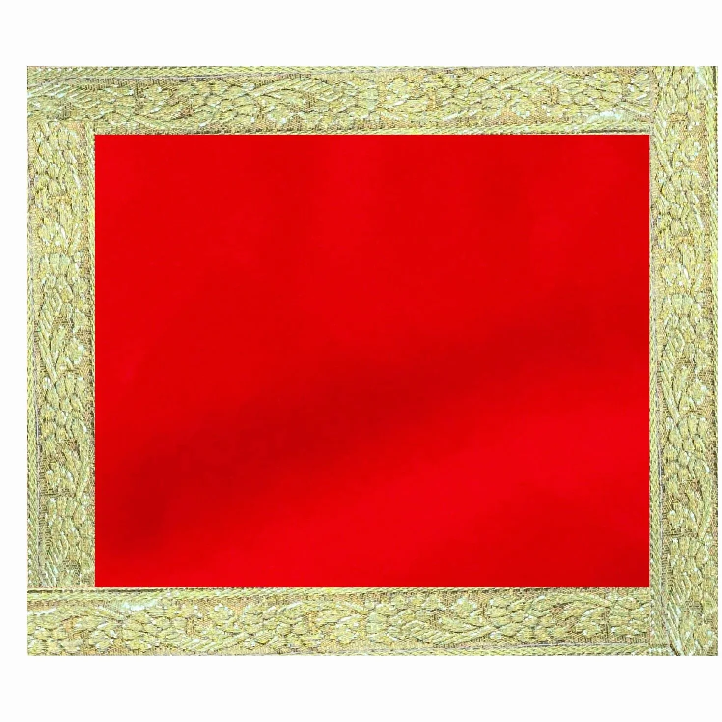 NAISHA Red Pooja Aasan Mat Set di 2 38,1 x 38,1 cm Velvet Puja Cloth Mandir Decorazioni