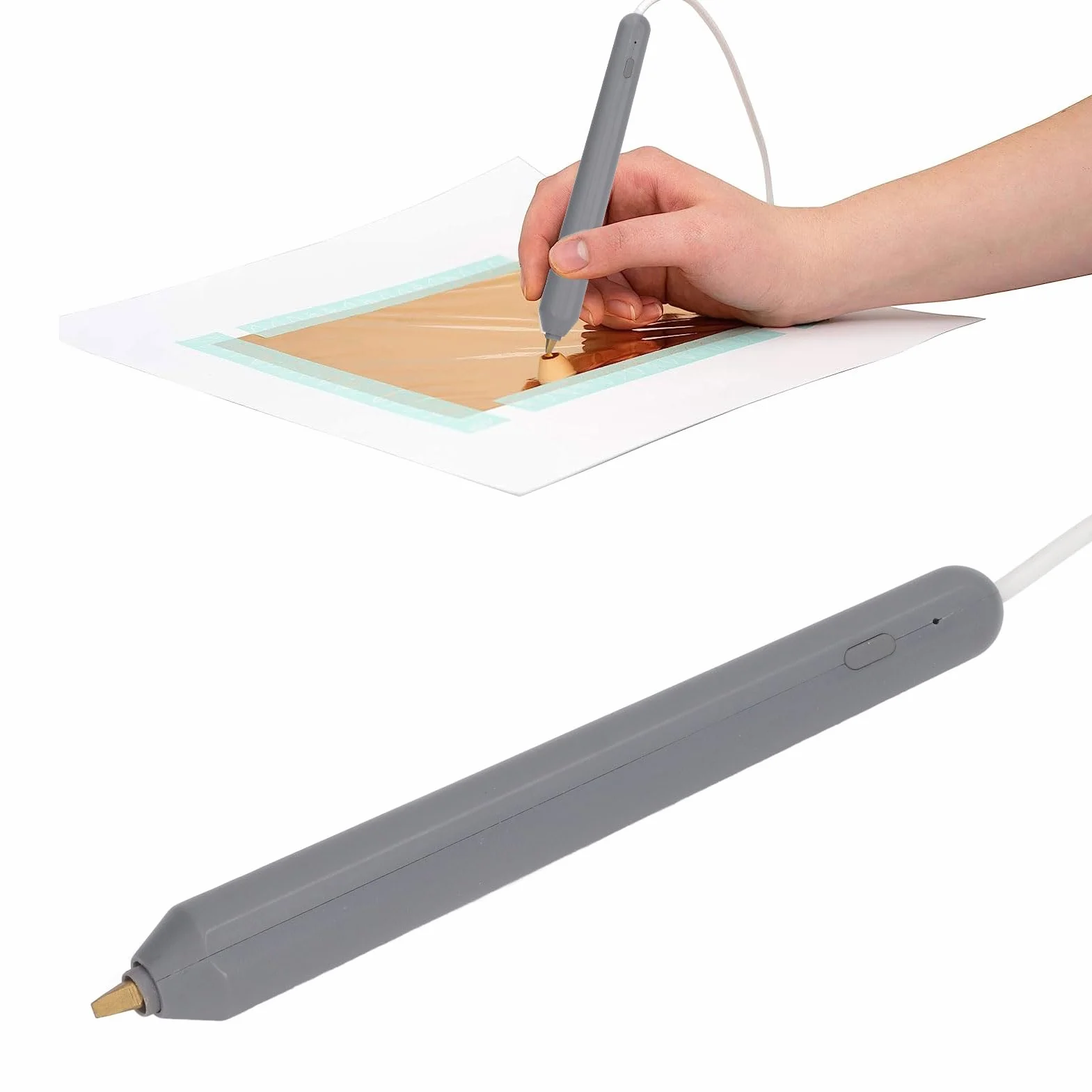 Penna Hot Foil a Caldo con USB, Bold Tip Foil Quill Freestyle, 4 Punte per Penna Riscaldante, Strumento Caratteri Dorati a Mano