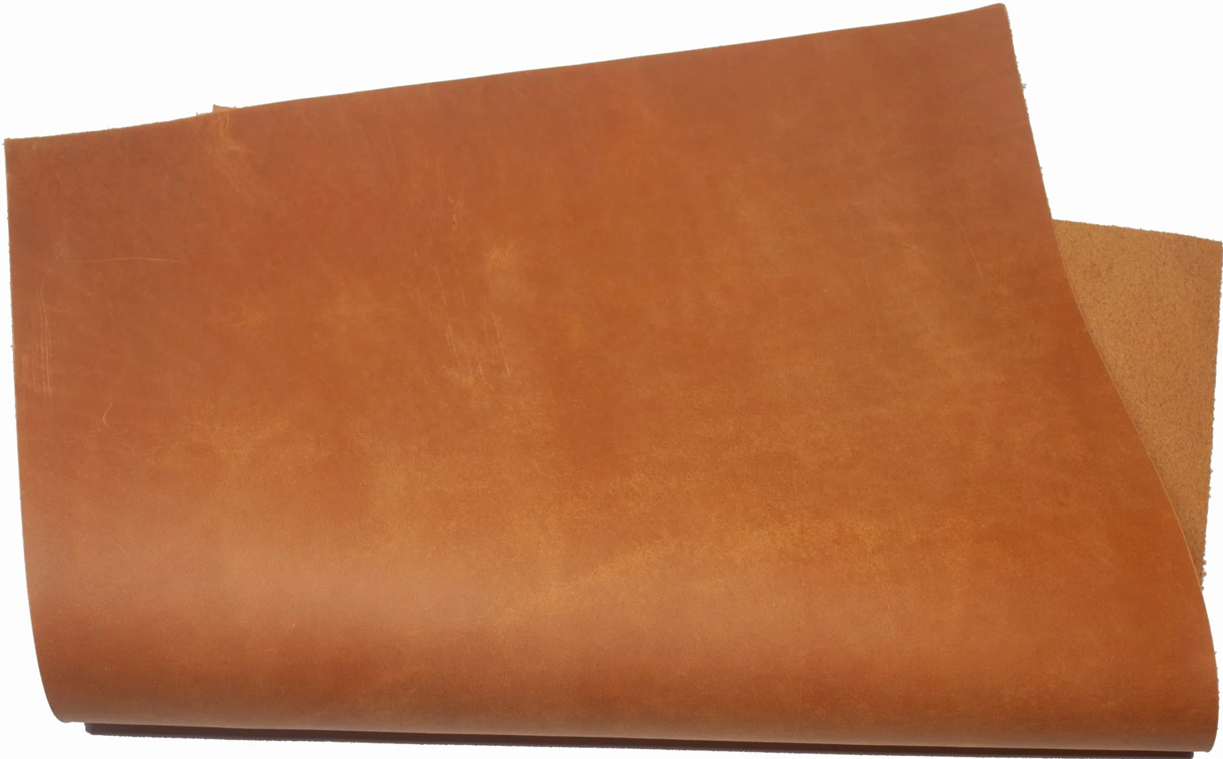 Pelle di manzo spessore 1,6 mm Crazy Horse cerata A6 (105 x 148mm) Marrone chiaro HAPPER STUDIO