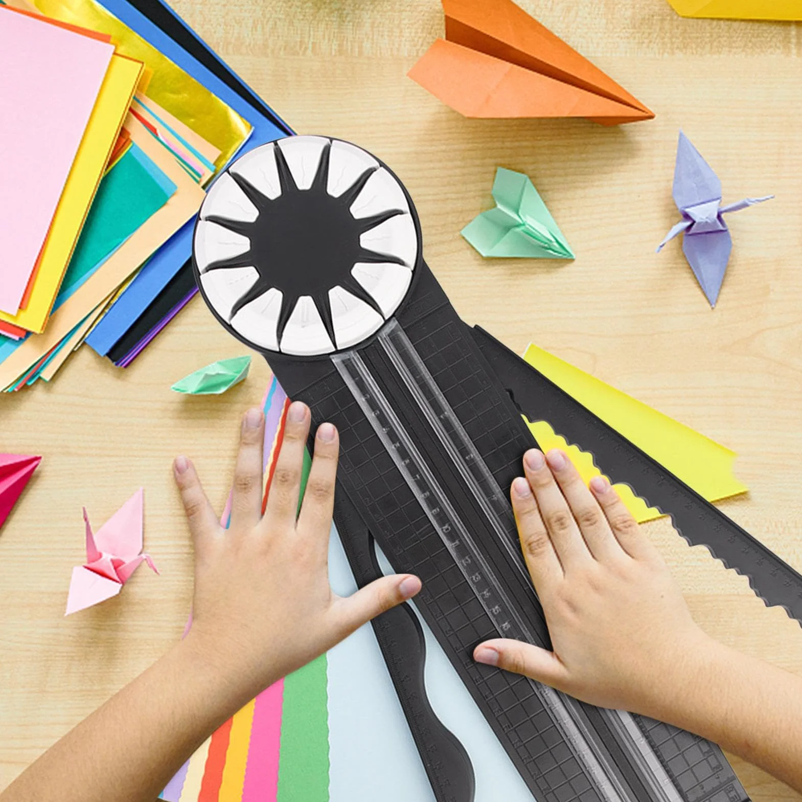 Taglierina per carta – Strumento per scrapbooking | Macchina per la lavorazione della carta stabile con misure | Taglierina efficiente per la creazione di biglietti e album di ritagli