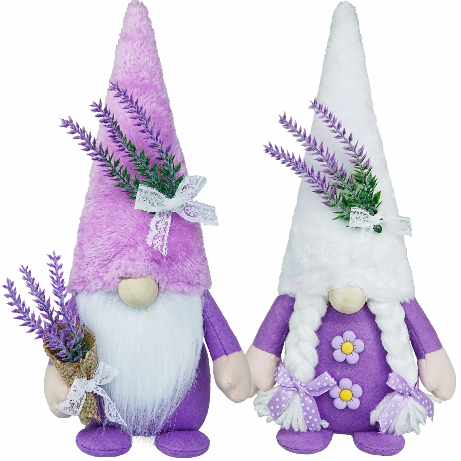 Gnomo svedese primaverile in peluche lavanda decorazione per la casa regalo fatto a mano viola per cucina vassoio