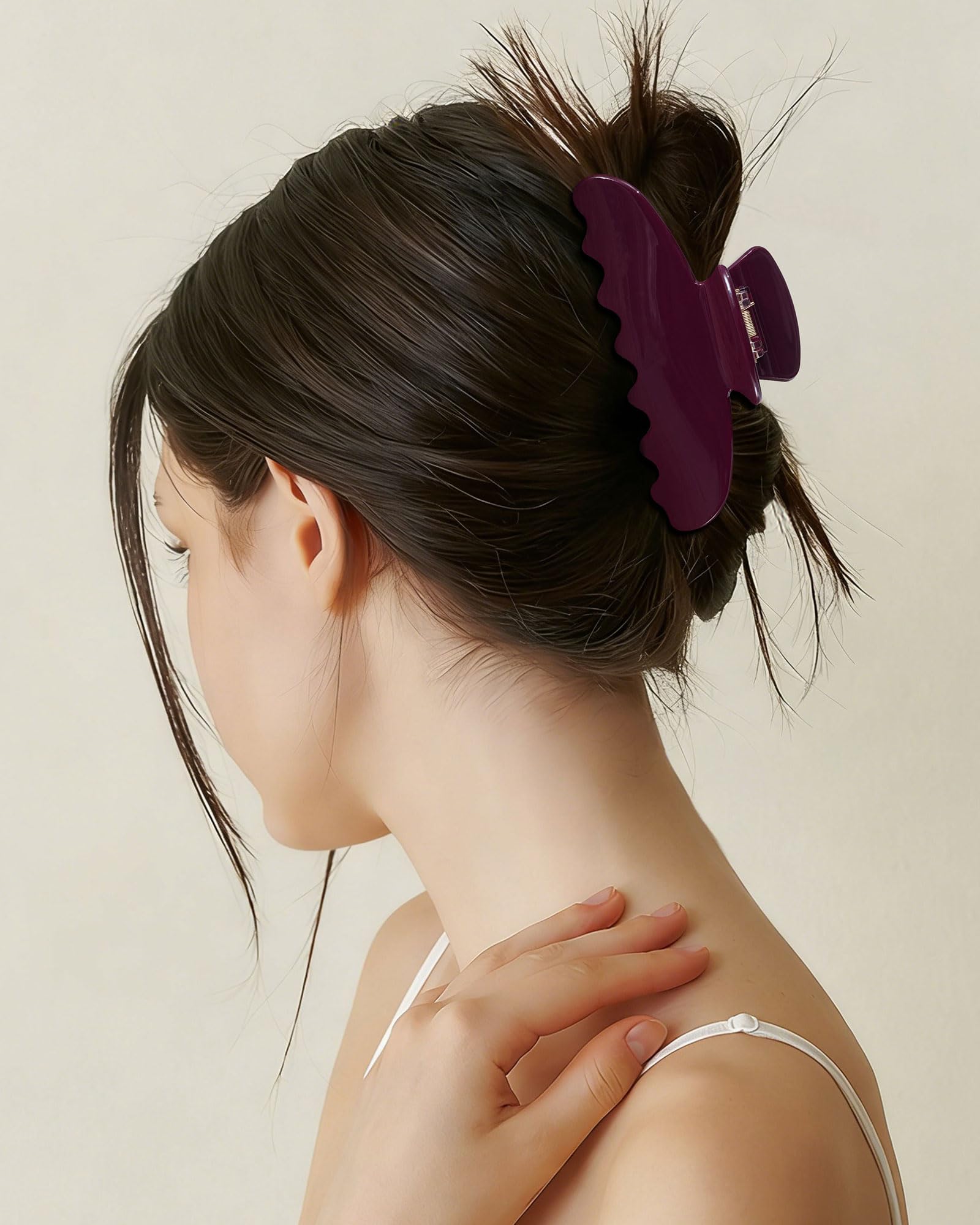 Large Polka Dot Acetate Hair Claw Clip (Red)