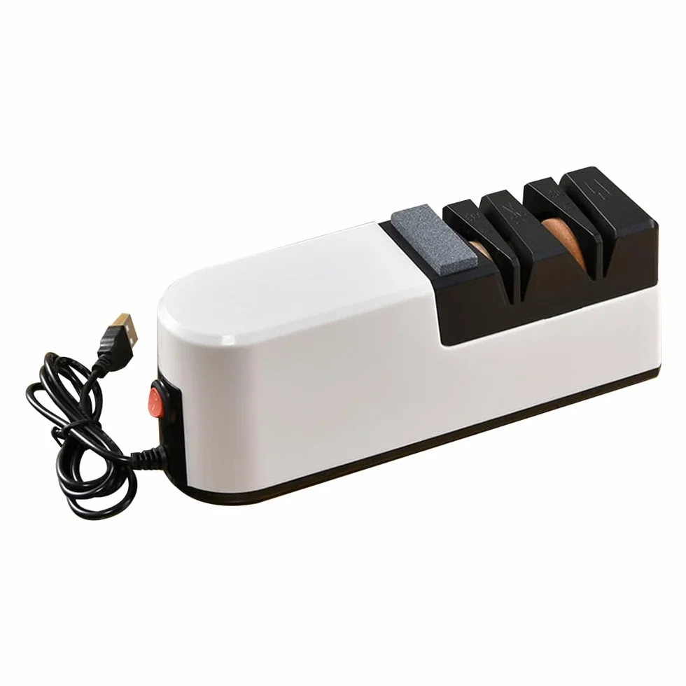 Elektryczny ostrzałka do noży z USB, ABS, diamentowy kamień