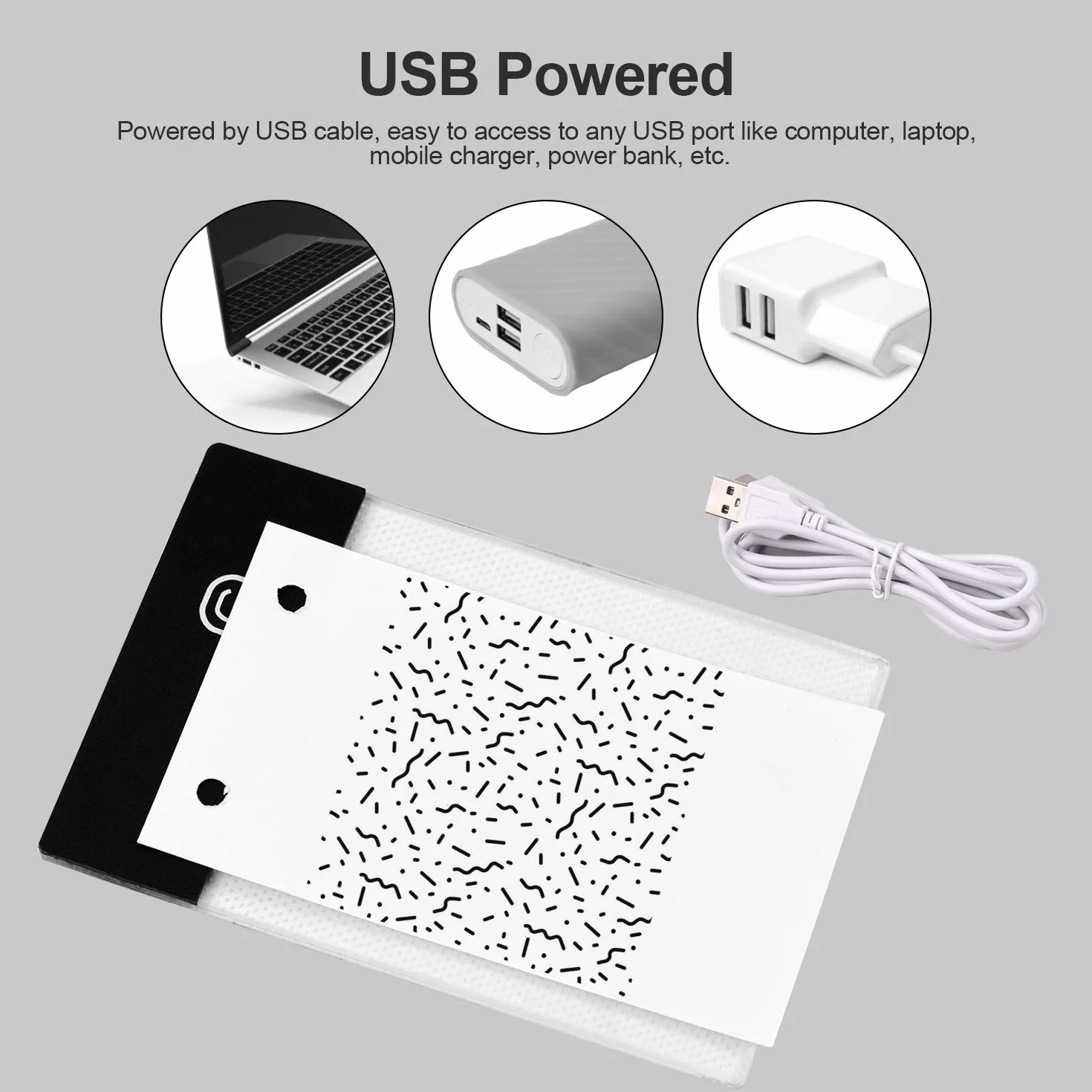 Kit Flip Book z Blokiem LED na Tablet 300 Kartek Papieru do Rysowania z Śrubą do Oprawy