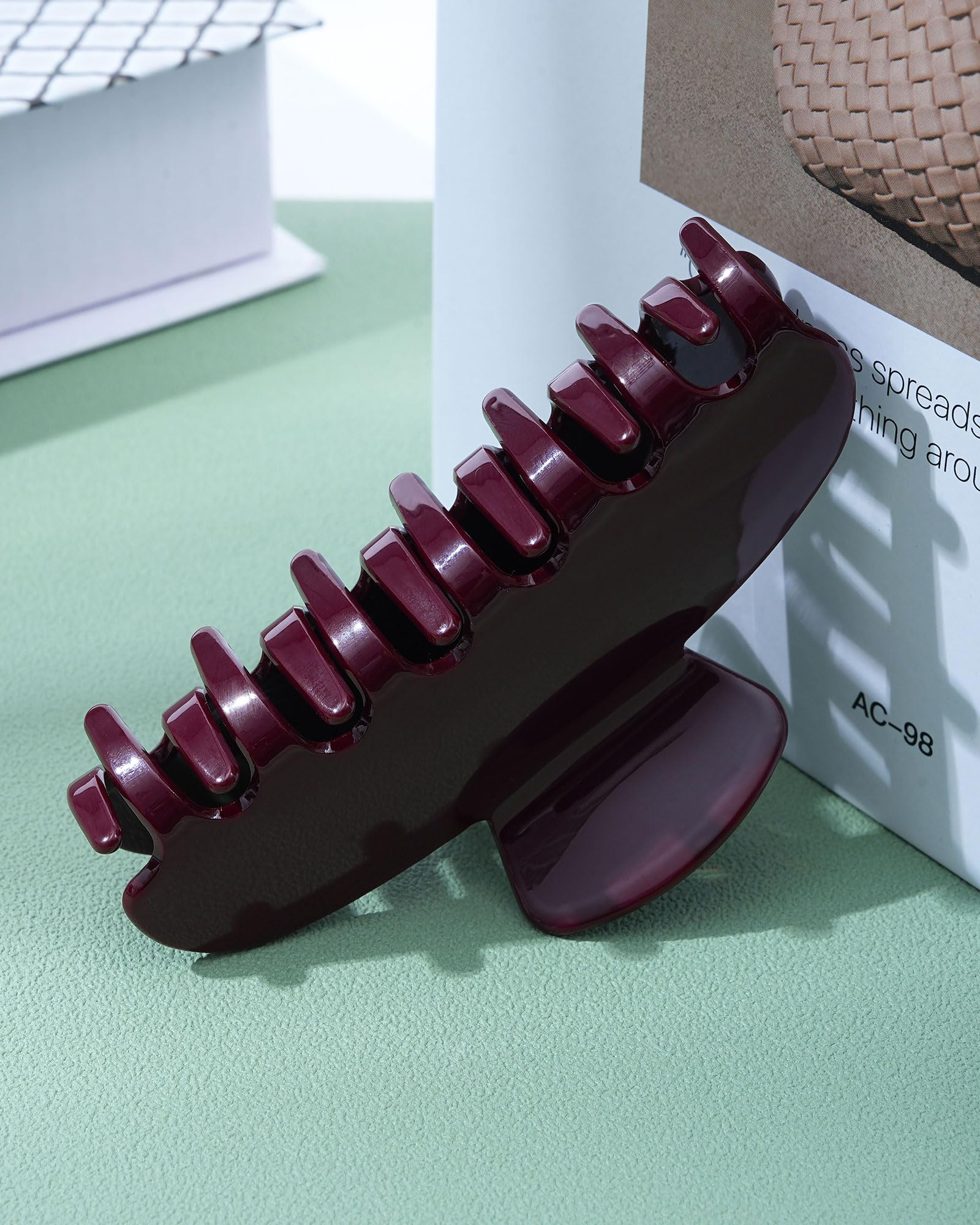 Large Polka Dot Acetate Hair Claw Clip (Red)