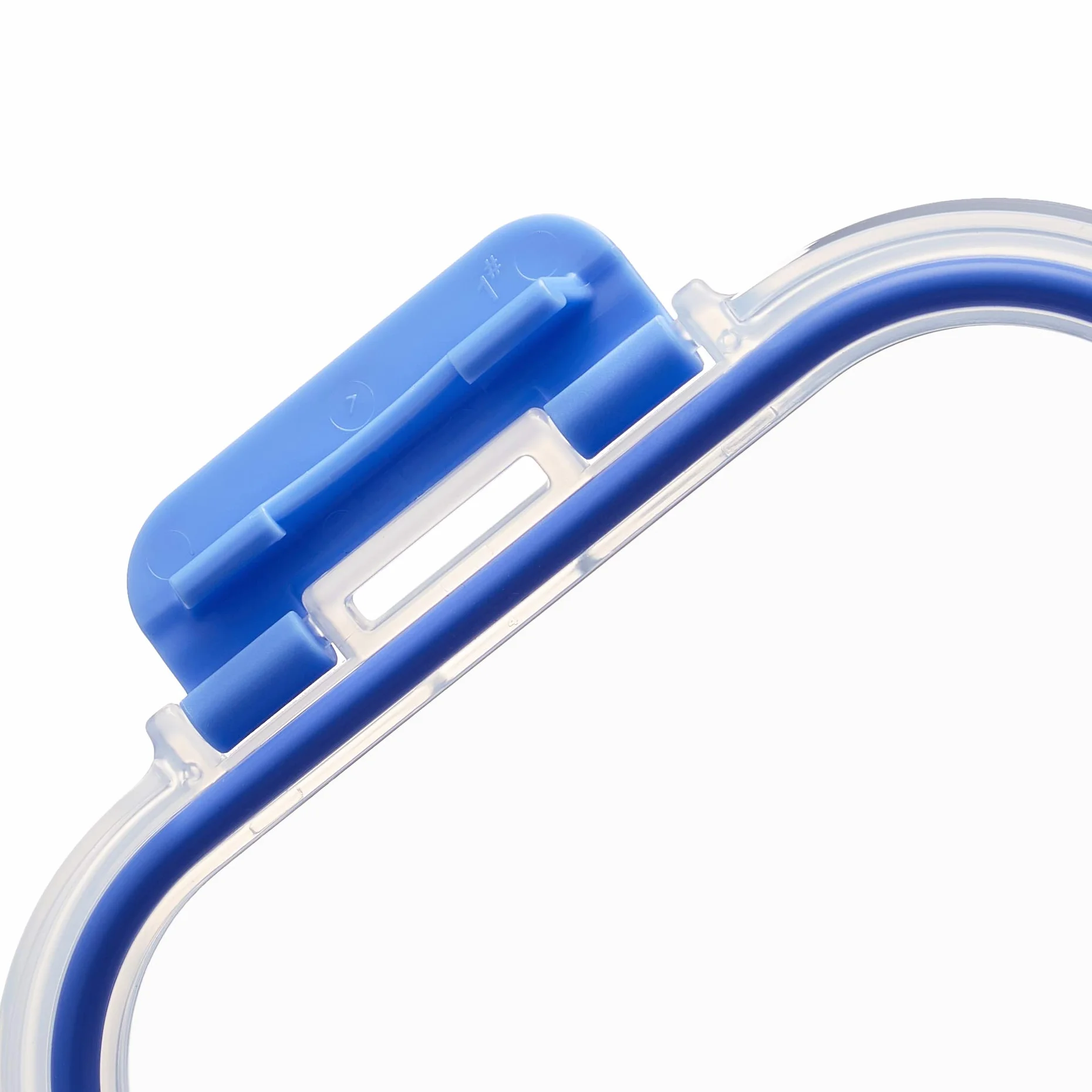 Amazon Basics Contenitori in Vetro per Alimenti con Coperchi Bloccabili, 14 Unità, Senza Bisfenolo A, Trasparenti con Anelli in Silicone Blu