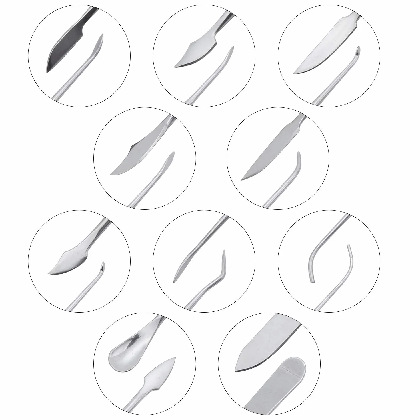 Coolty Strumenti per intagliare la Cera in Acciaio Inox 10pcs a Doppia estremità