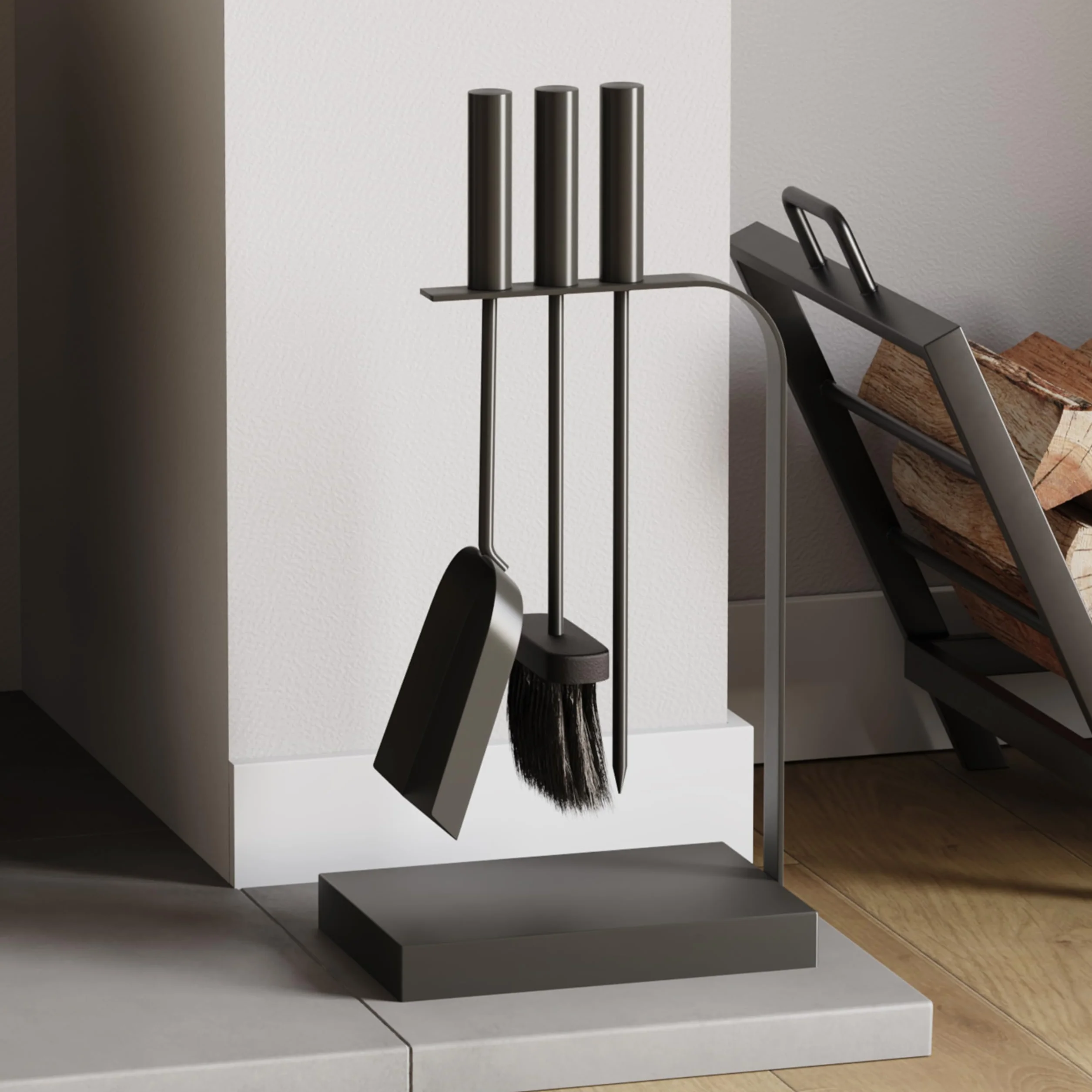 Aston Fuoco Companion Set 4 Pezzi Metallo Nero