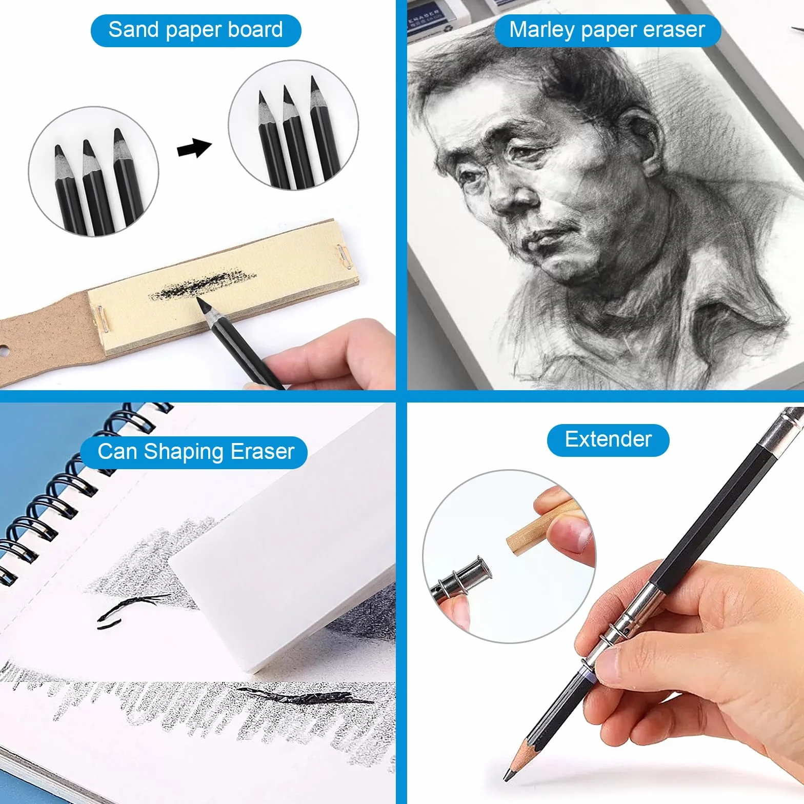 UCAMP Kit da disegno 35 pezzi con matite per artisti, set professionale con borsa per principianti