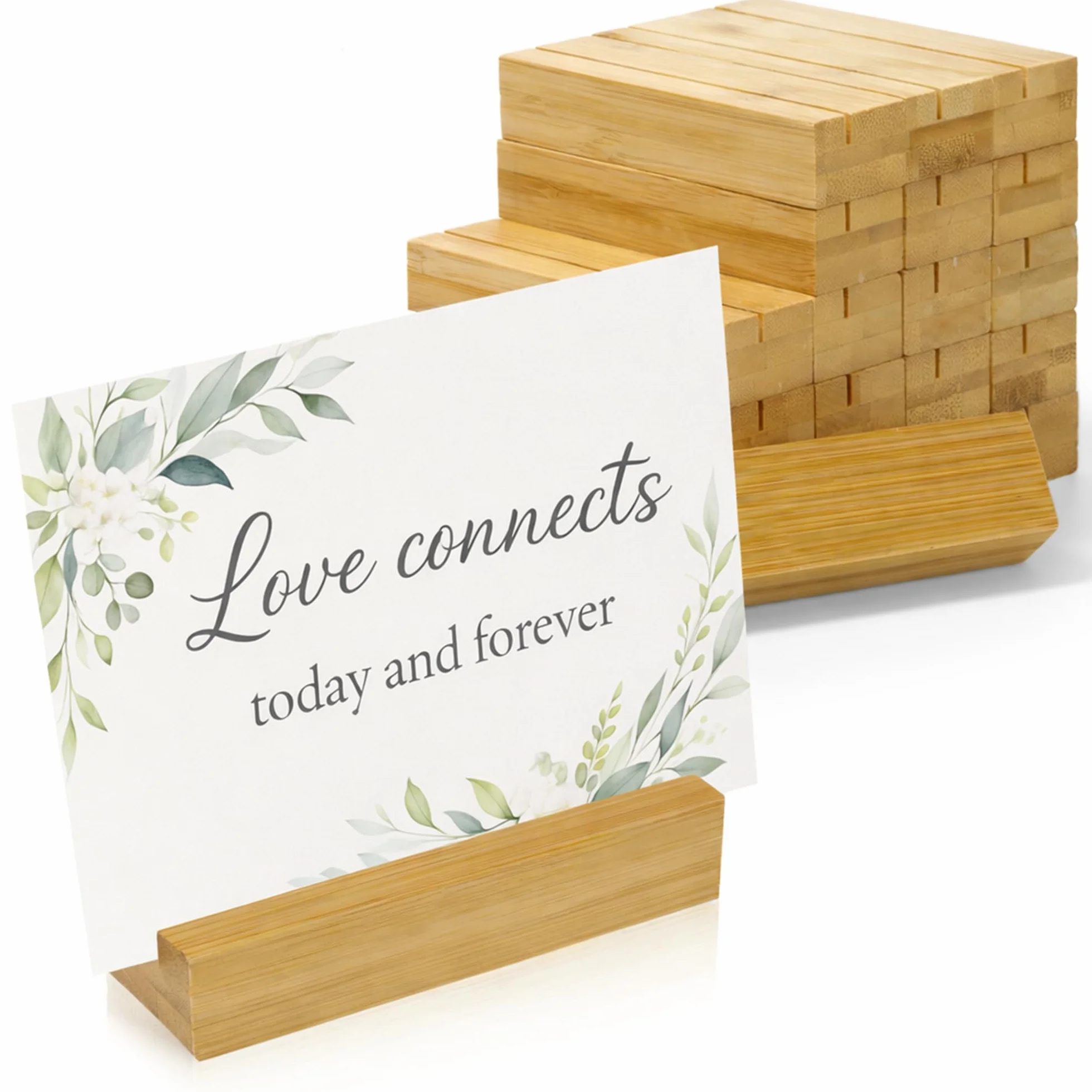 ECENCE 20 Pezzi Segnaposto Legno, Porta Carte Legno per Matrimoni, Compleanni e Feste