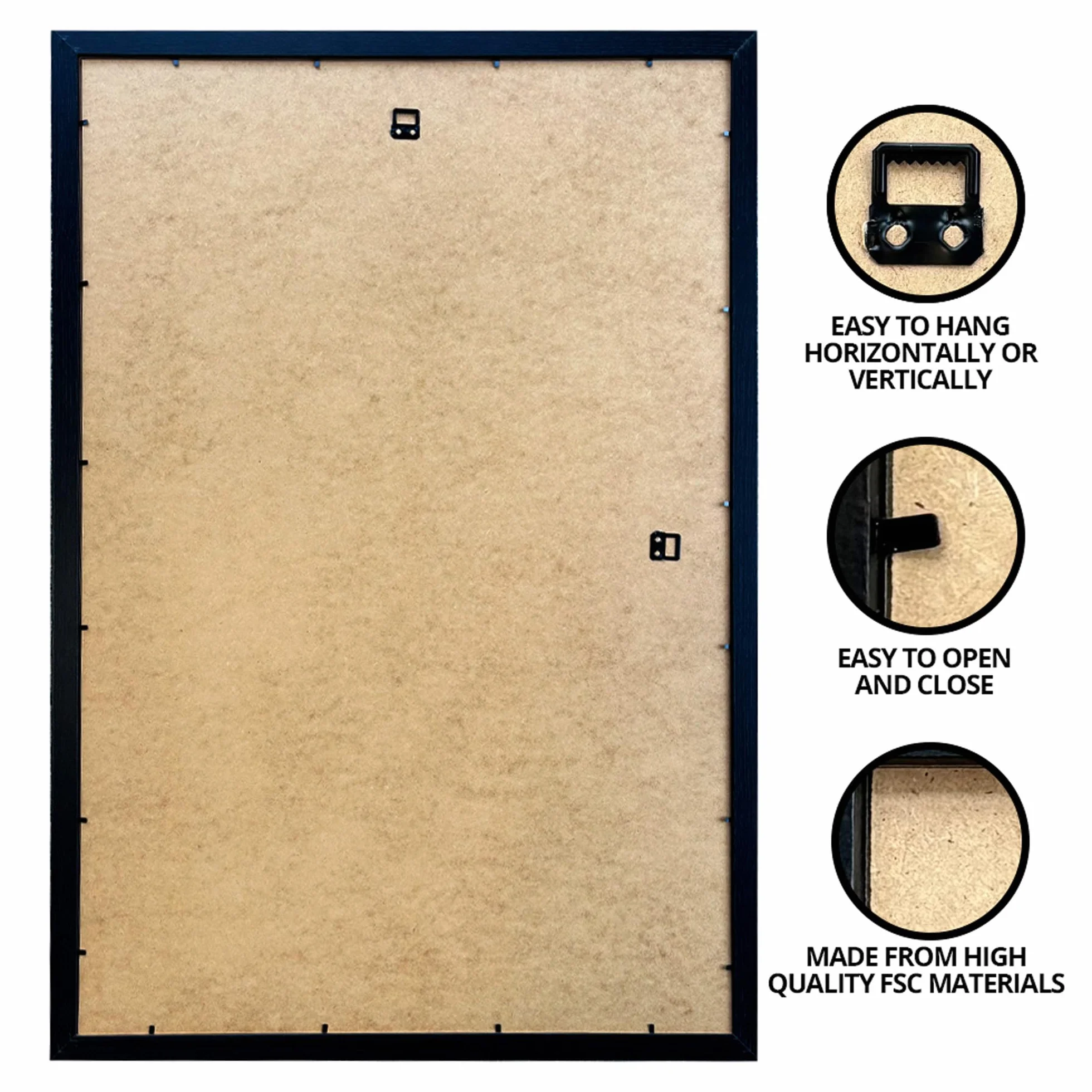 GB Eye FMA1A1BK Eton - Cornice MDF per Poster A1, Nero, 59.4 x 84.1 cm
