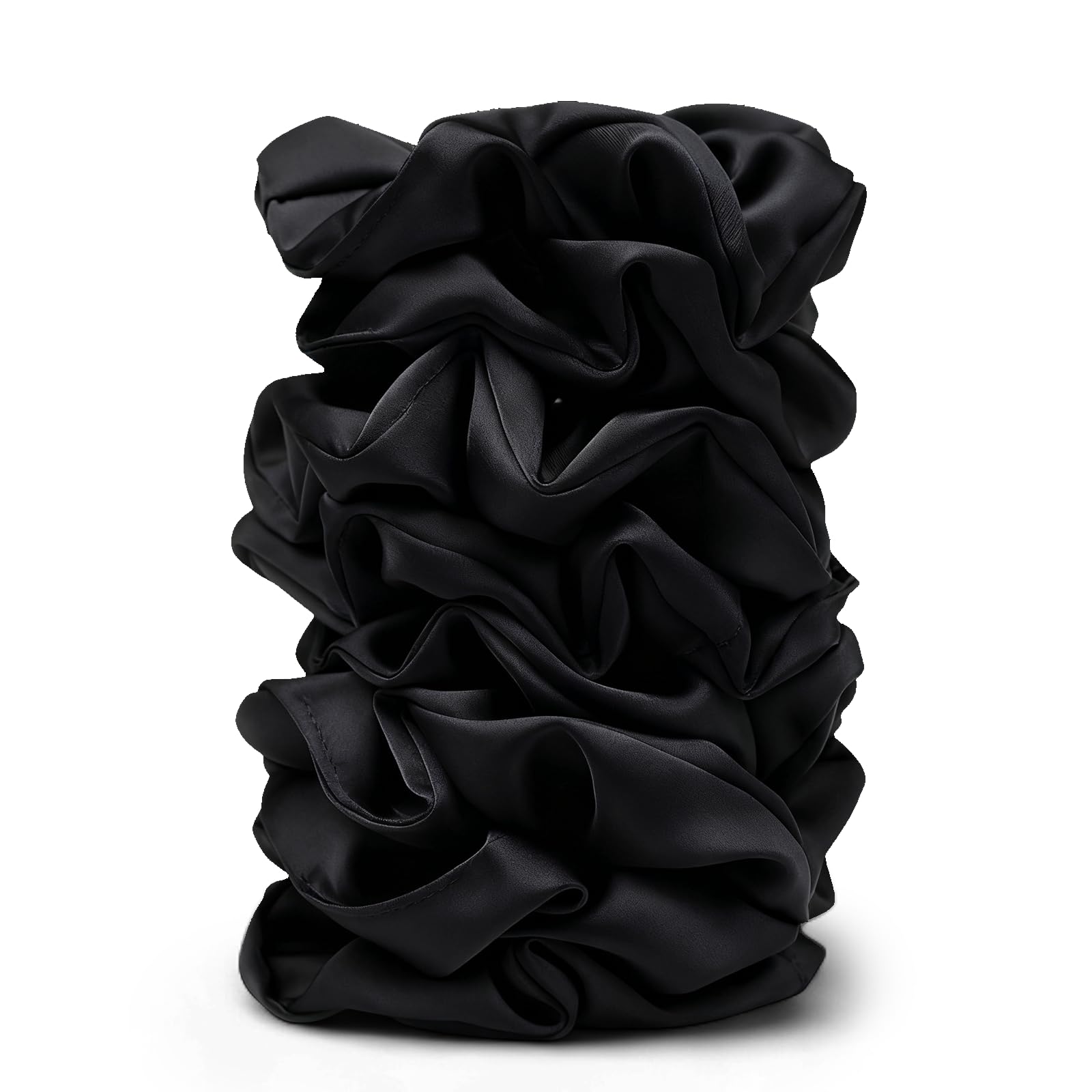 Premium Black Satin Hair Scrunchies