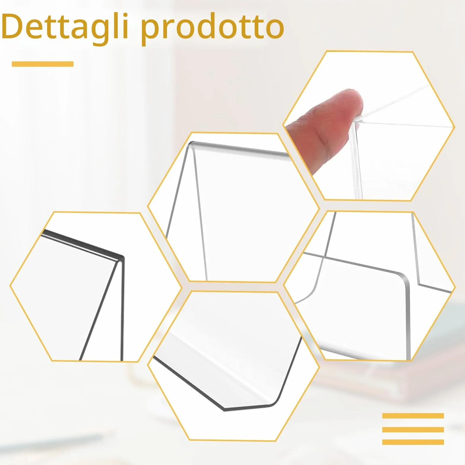 8 PCS Supporto per libro in acrilico trasparente, 7.5*10.5cm Espositore, Tavolo porta libro, Album di foto e Porta brochure