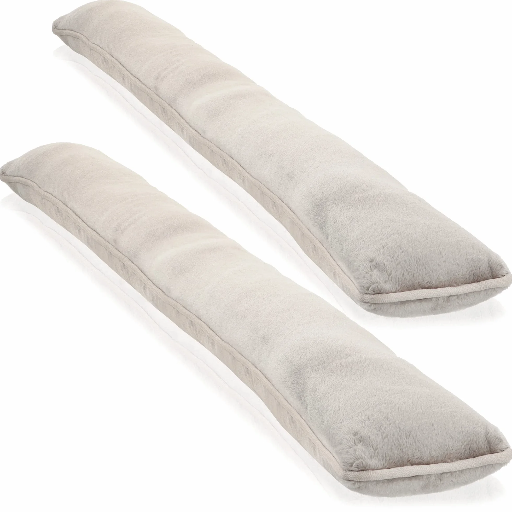 COM-FOUR® 2x paraspifferi per porte e finestre - paravento in microfibra - risparmia energia con il paraspifferi - fermaporta da 1 kg (02 pezzi - tortora)