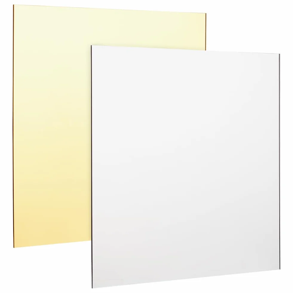 BENECREAT Fogli di Specchio Acrilico 30x30 cm Oro e Argento Opaco Lucido 2 pz