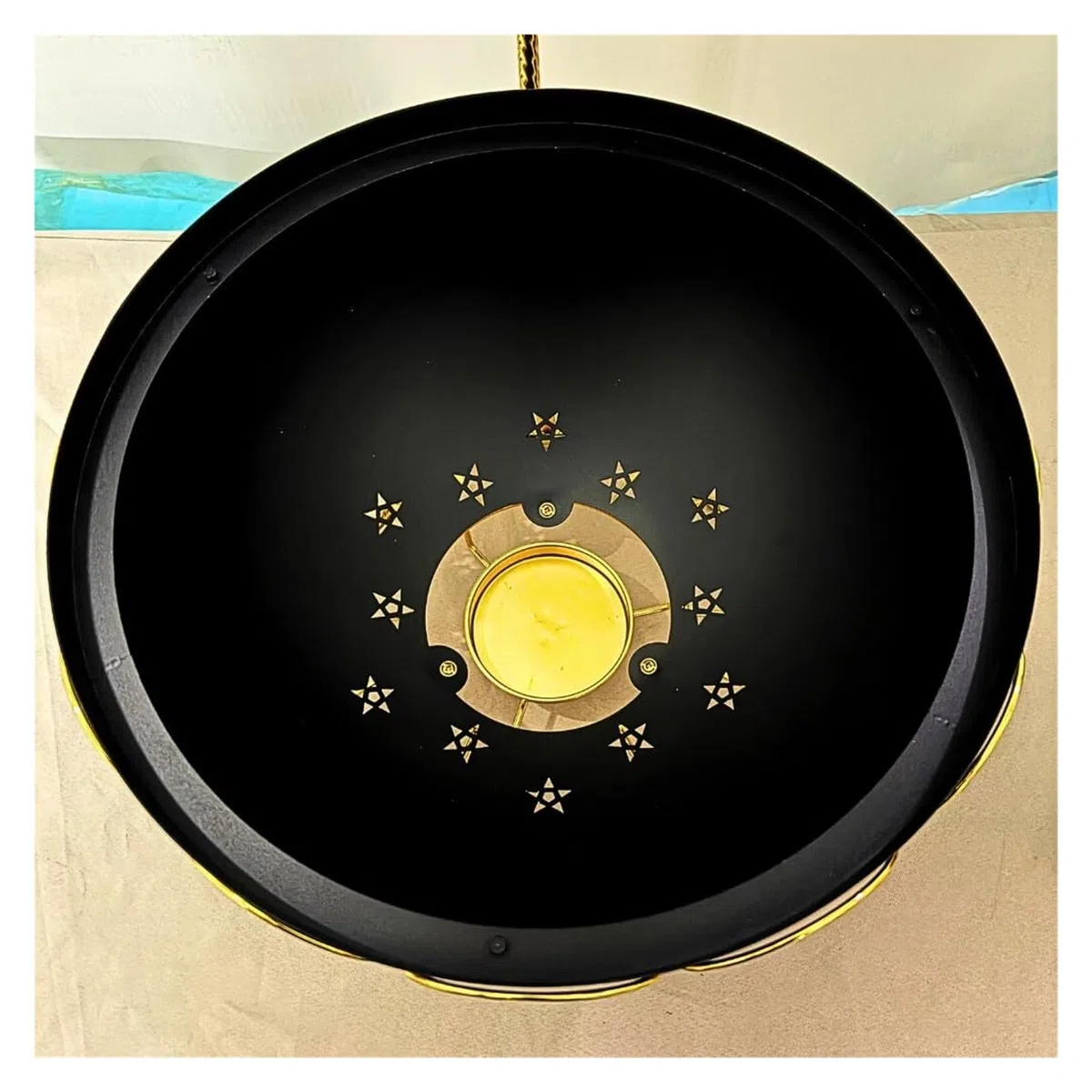 Scaldavivande Rotondi da 8 Litri for Buffet Cucina a Buffet | Con coperchio sospeso e linee dorate scintillanti, espositore for buffet di forniture for catering(Black)