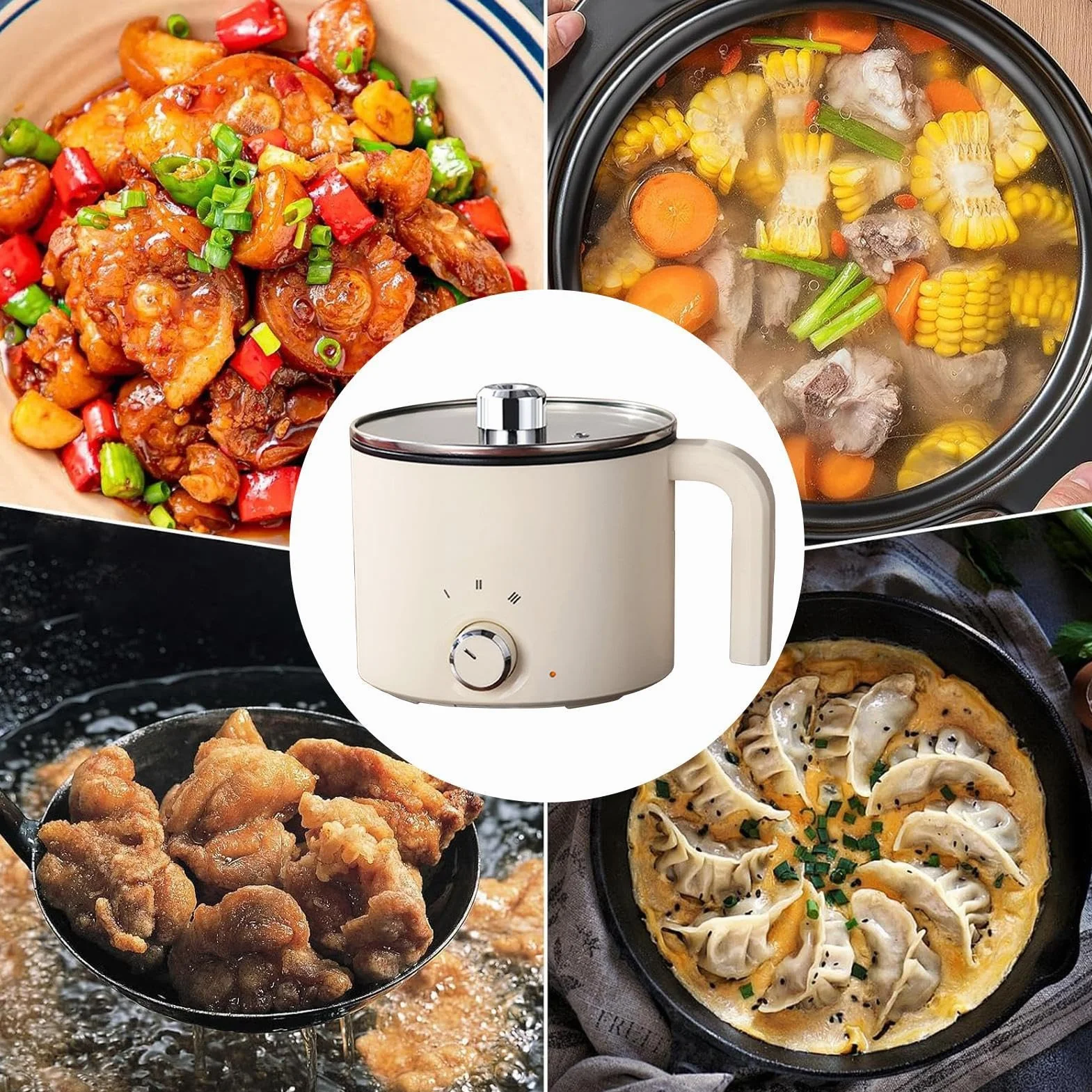 Pentola elettrica per dormitorio, protezione dal surriscaldamento, zuppa uova porridge