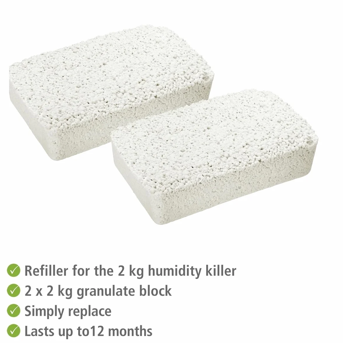 Wenko 5410232500 Ricambio per Killer dell'Umidità 2 x 2 Kg, Deumidificatore Ambiente, 12,5 x 7 x 20,5 cm