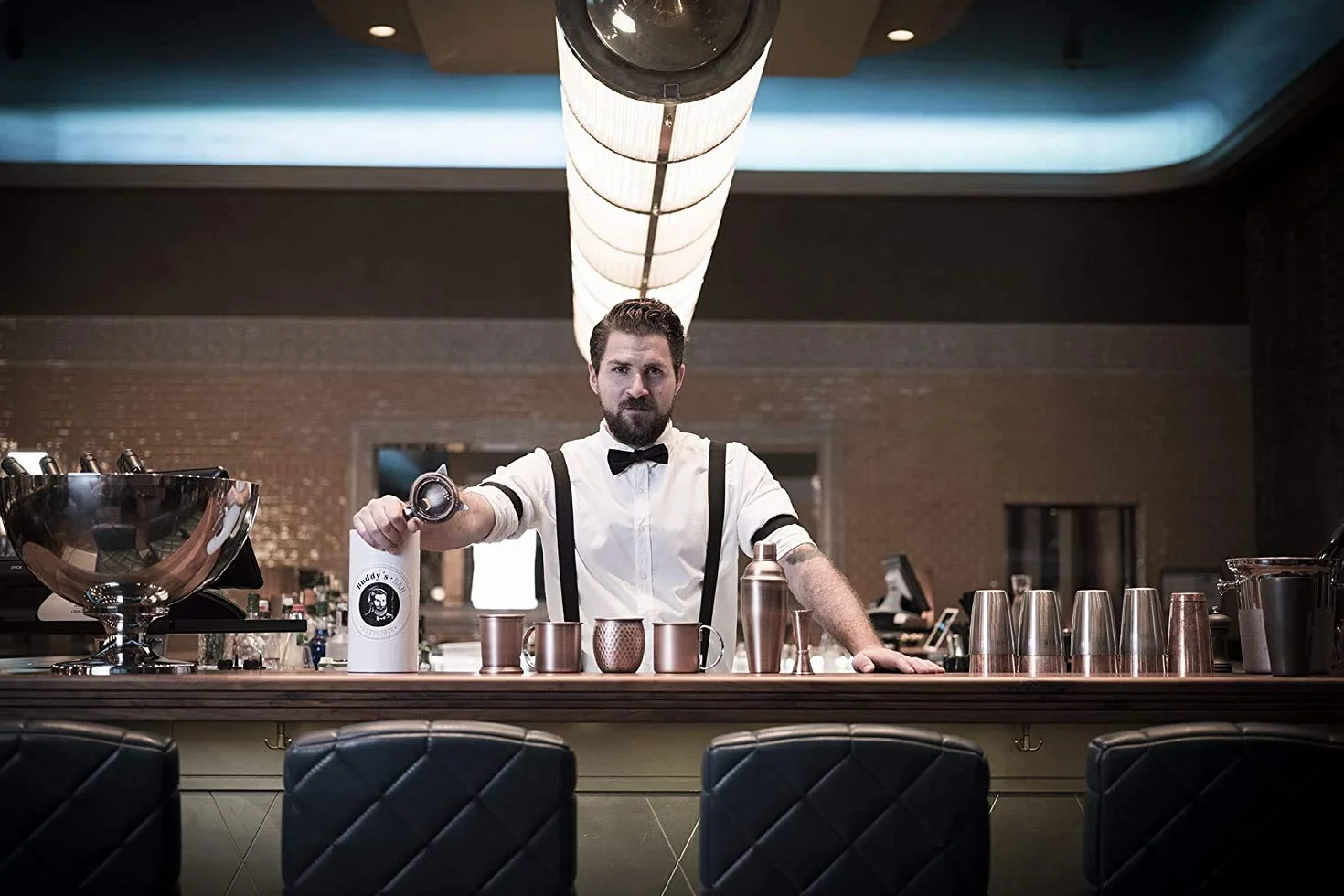 Buddy's Bar - Rimmer Cocktails, Ablage per Zuckersalz, Schwamm per Limettensaft, kompatibel mit Verschiedenen Glasgrößen, Schwarz