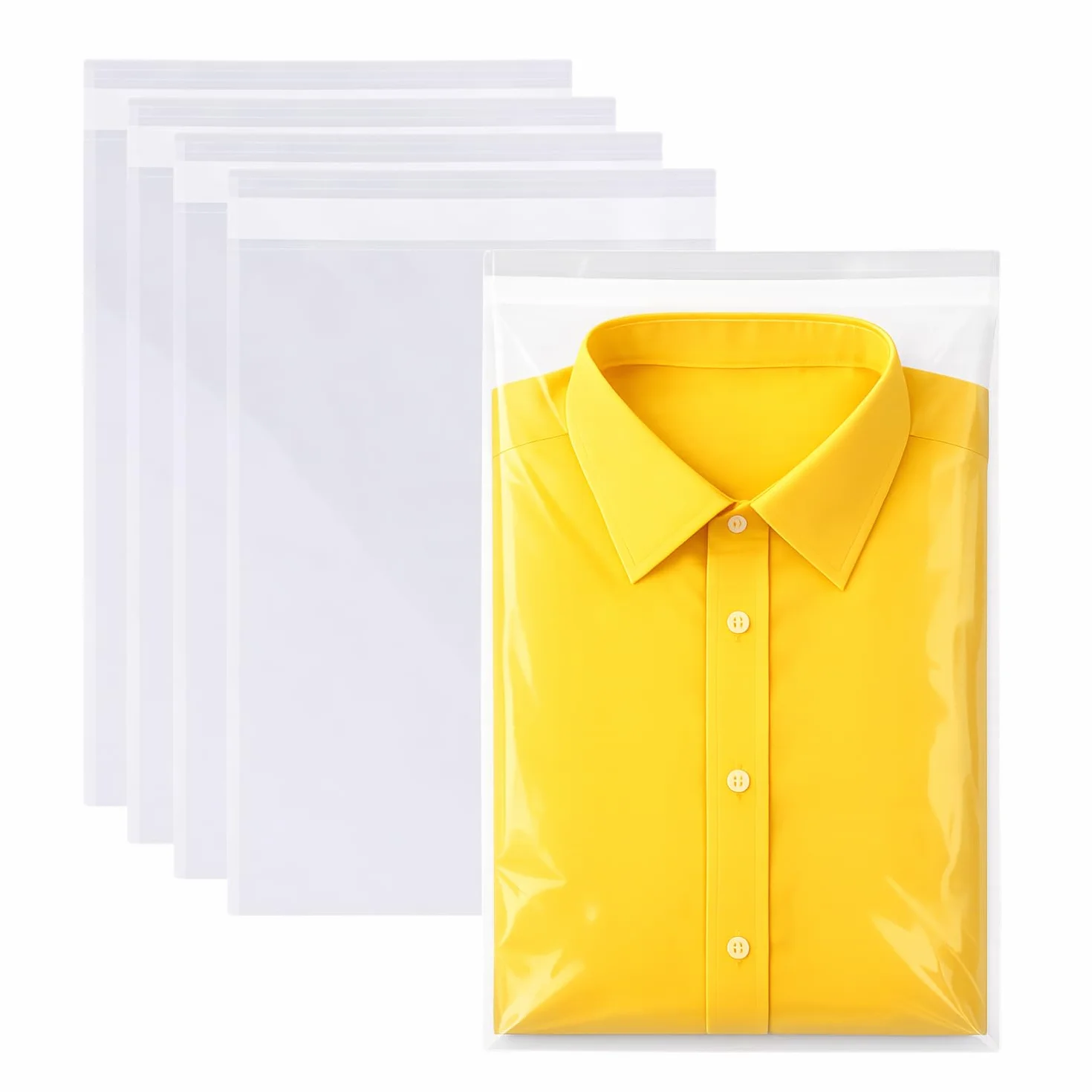 Virsus 100 Buste Cellophane Trasparenti 35x50+5 cm per Indumenti T-Shirt Camice