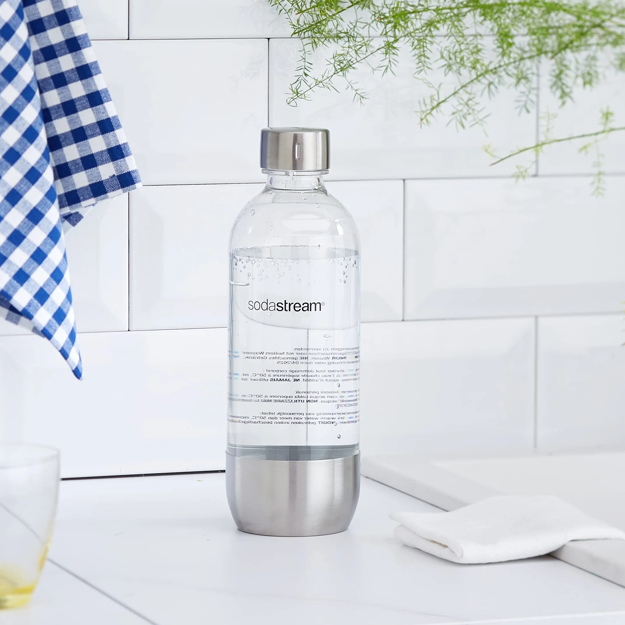 Sodastream Butelka Pet 1 L Ze Stalową Pokrywką I Dnem, Uniwersalna