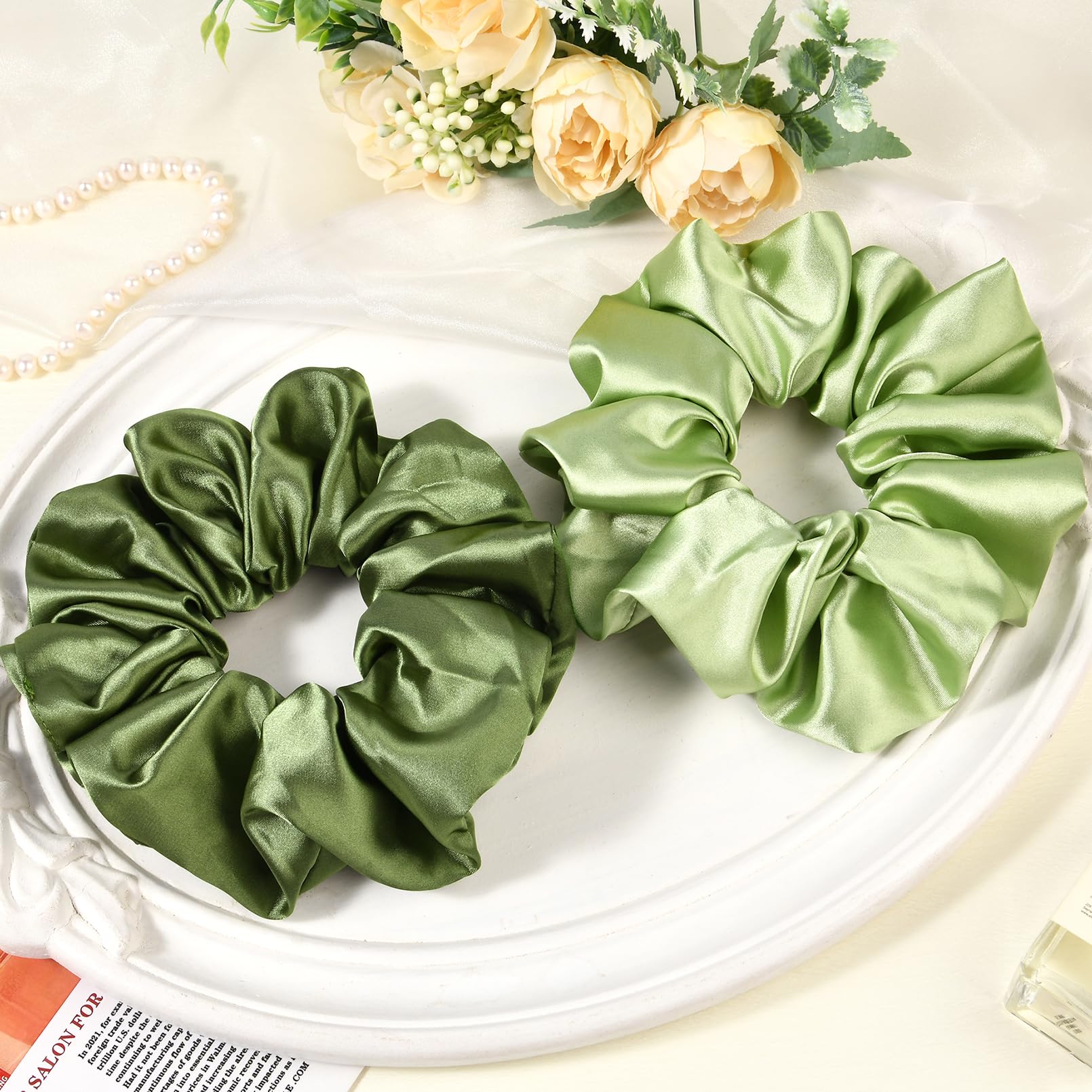 Luxe Oversized Satin Scrunchie Duo