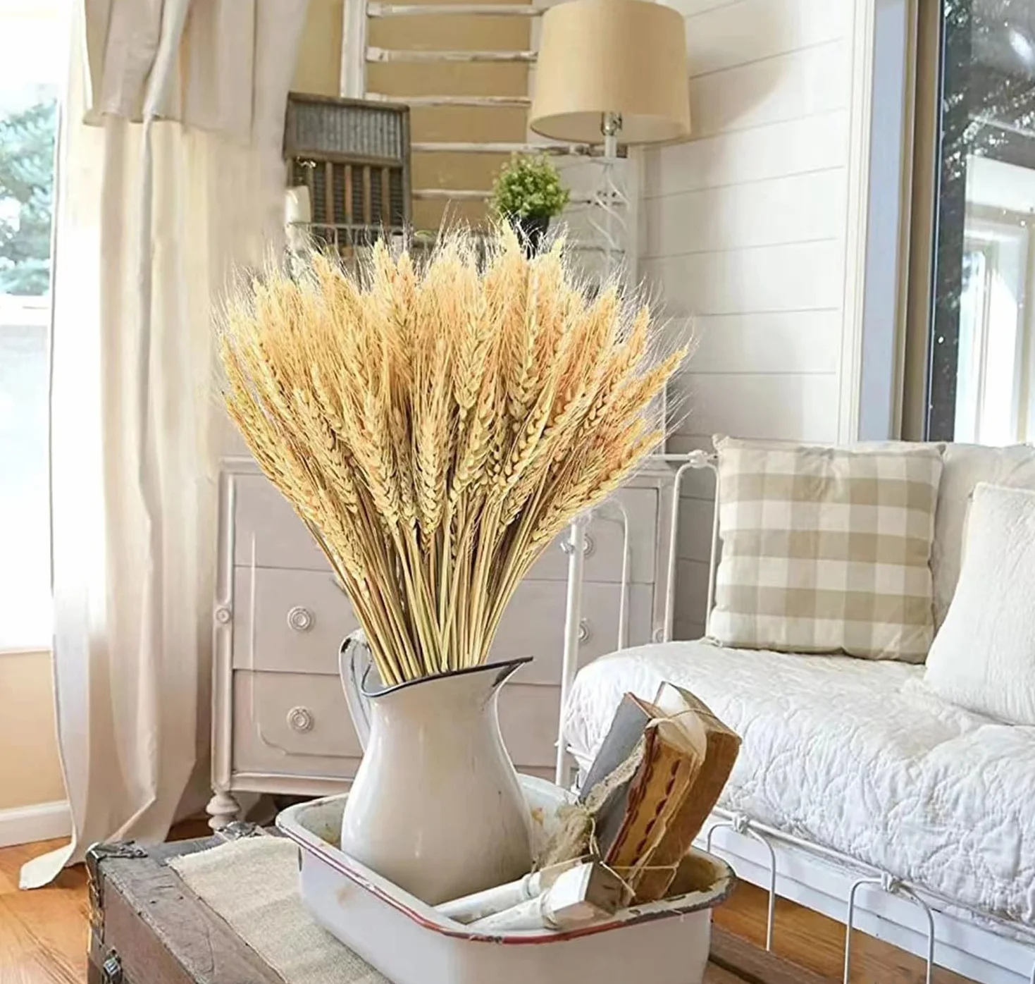 100 Steli Spighe di Grano Secche Spighe di Grano Decorative Fiori Secchi Naturali Spighe di Grano Decorative per Bomboniere 40 cm