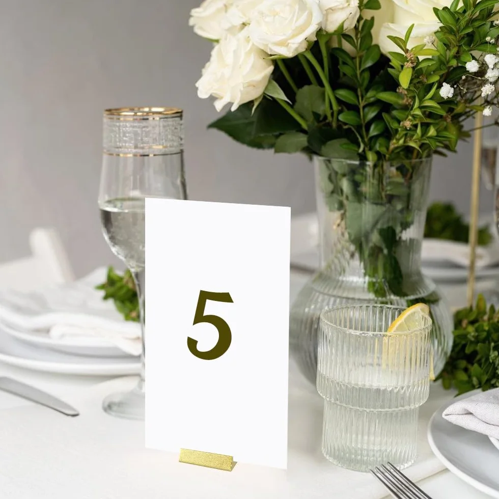 Segnaposto in Metallo Dorato 12/24 Pezzi Porta Numeri da Tavolo in Ferro per Ristoranti Matrimoni