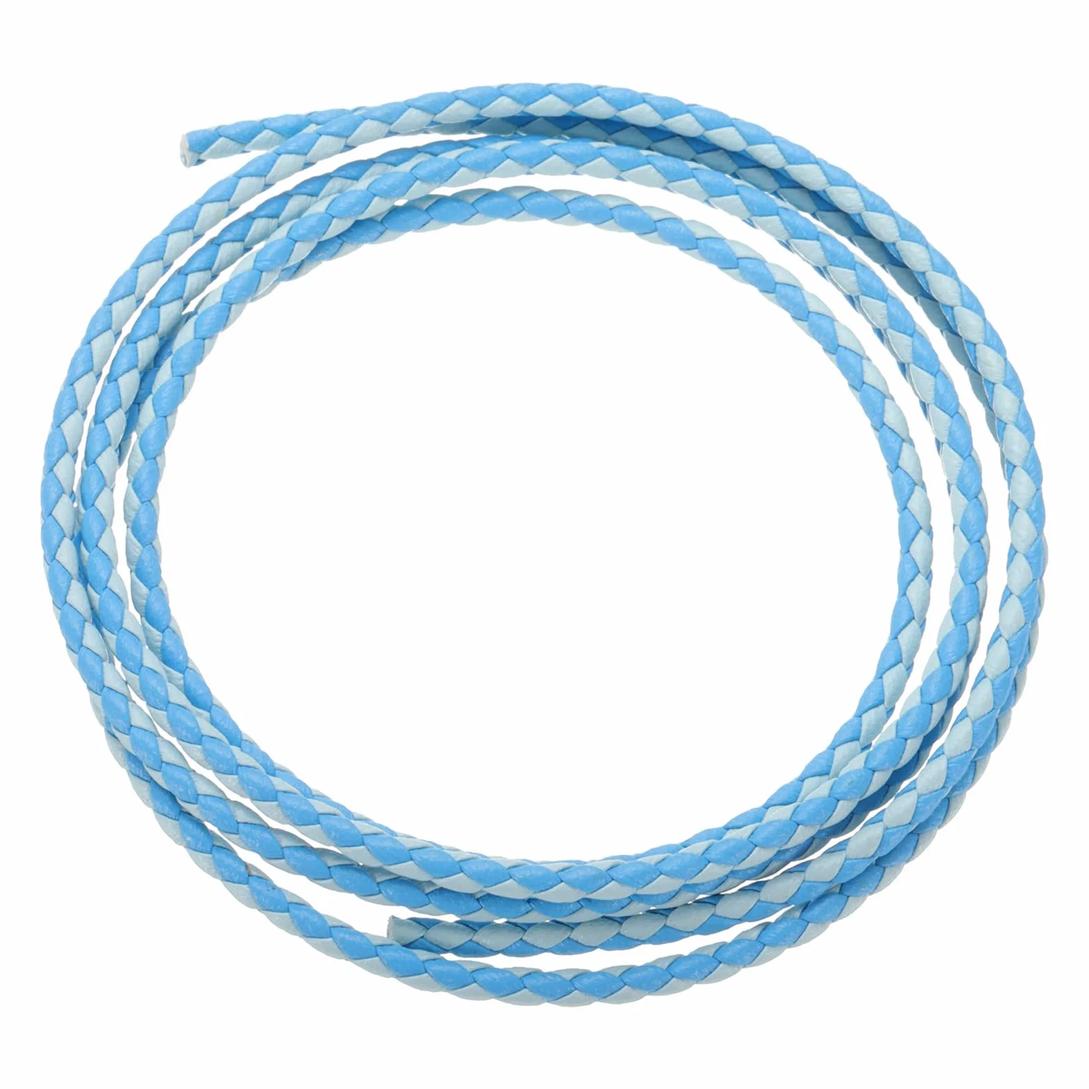 QUARKZMAN Cordoni in Pelle Intrecciata 3mm 1 Yard Blu Chiaro/Blu Scuro per Gioielli Fai da Te