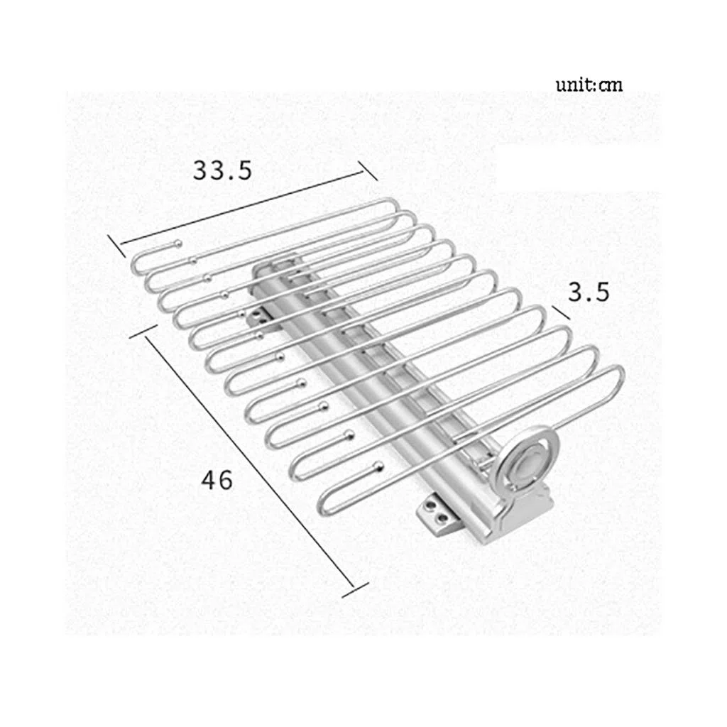 SAeWare Appendiabiti estraibile in acciaio, asta appendiabiti estensibile, appendiabiti scorrevole, organizer per pantaloni, per sciarpe, jeans, pantaloni, magliette, camicie, A