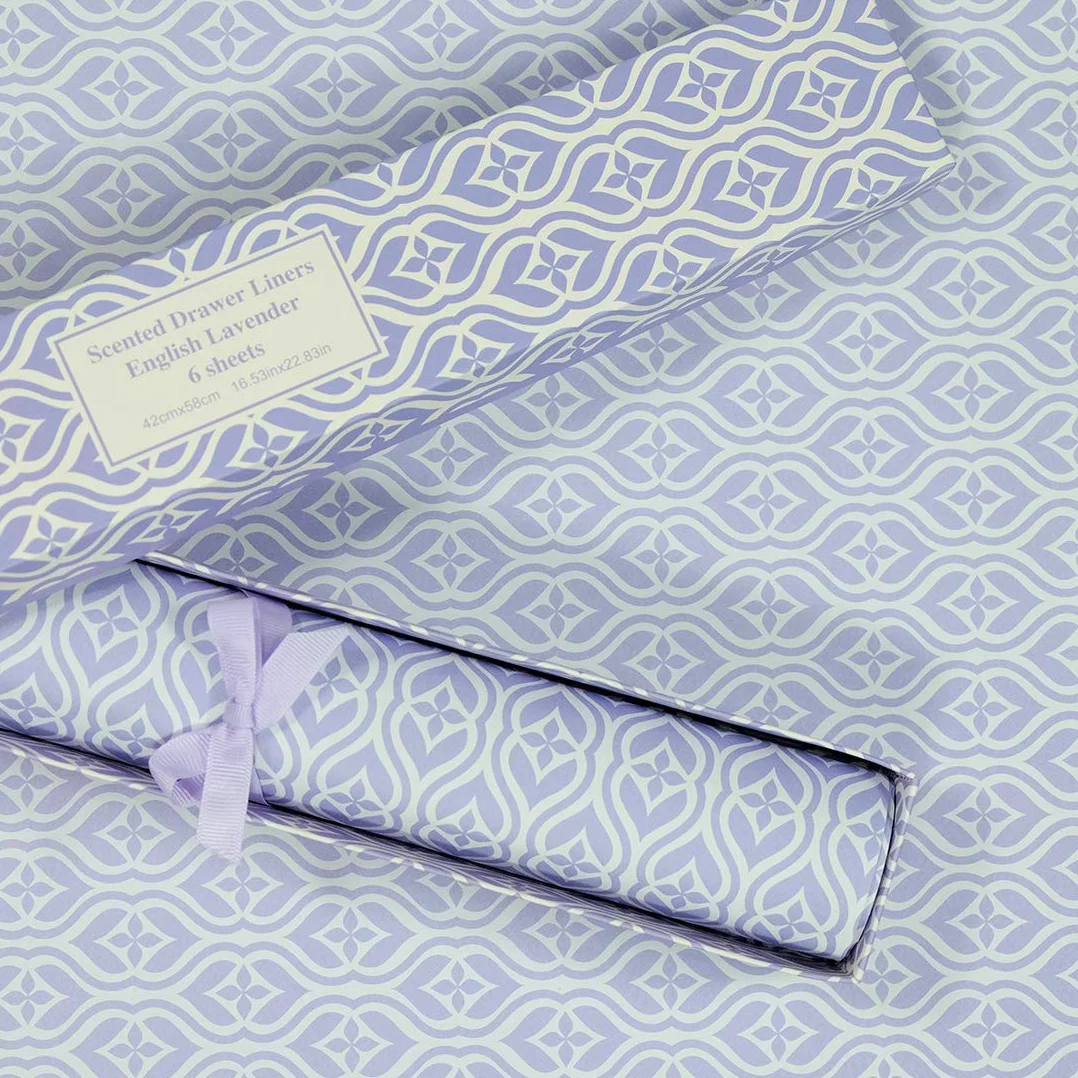 SCENTORINI Carta Profumata per Cassetti, Aroma di Lavanda, per Cassetti Fodere per Armadi per Profumare i Vestiti e Decorare i Mobili，6 Fogli