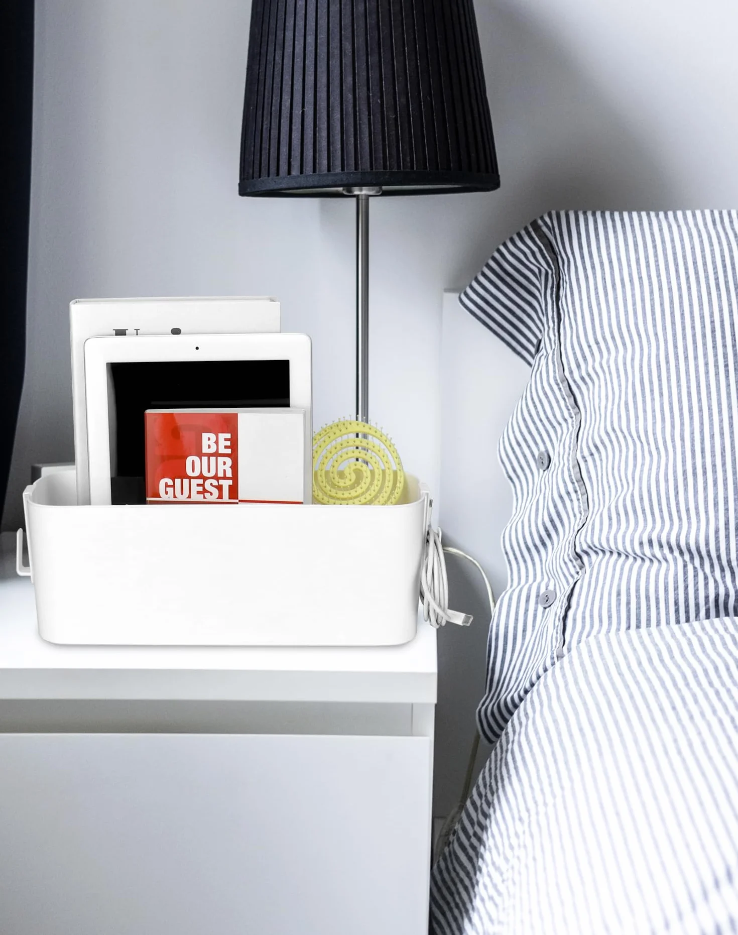 QWORK 2 pezzi cesto portaoggetti da appendere con ganci rimovibili per letto