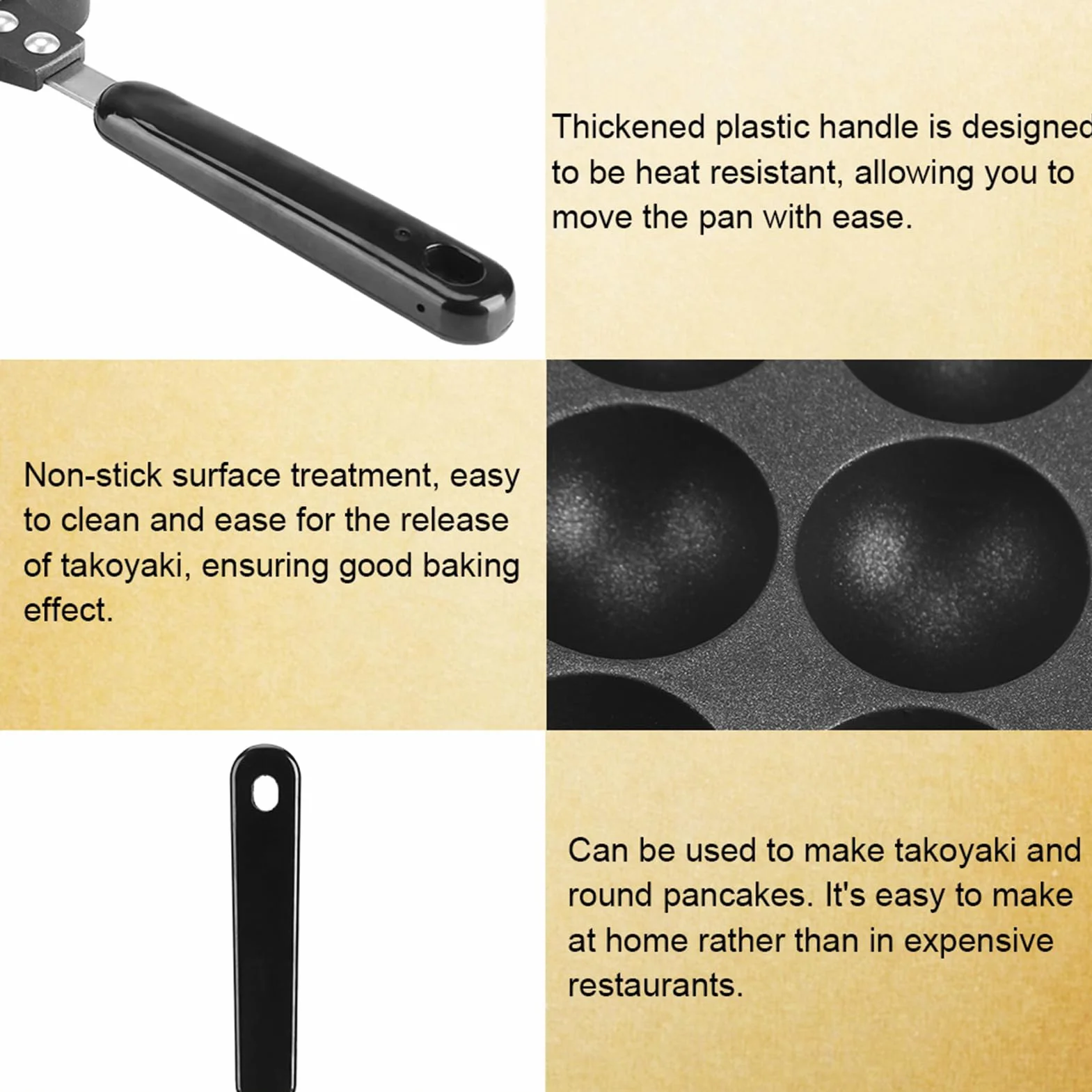 Takoyaki Maker Pan 19 fori in alluminio antiaderente Aebleskiver Ebelskiver