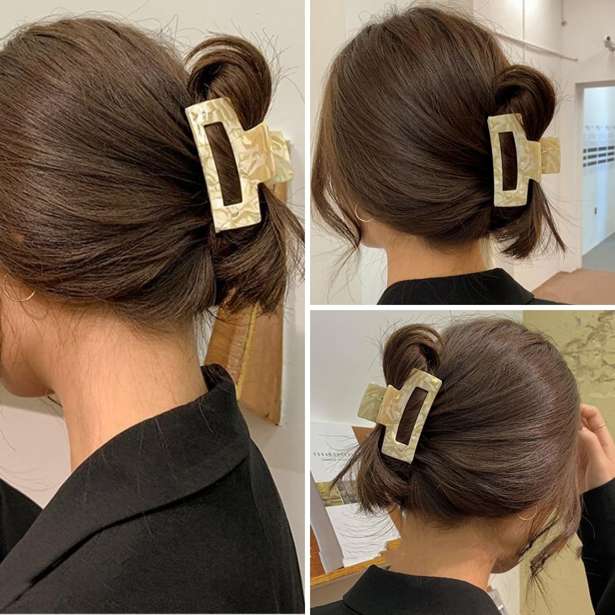 French Cutout Tortoise Acetate Claw Clip