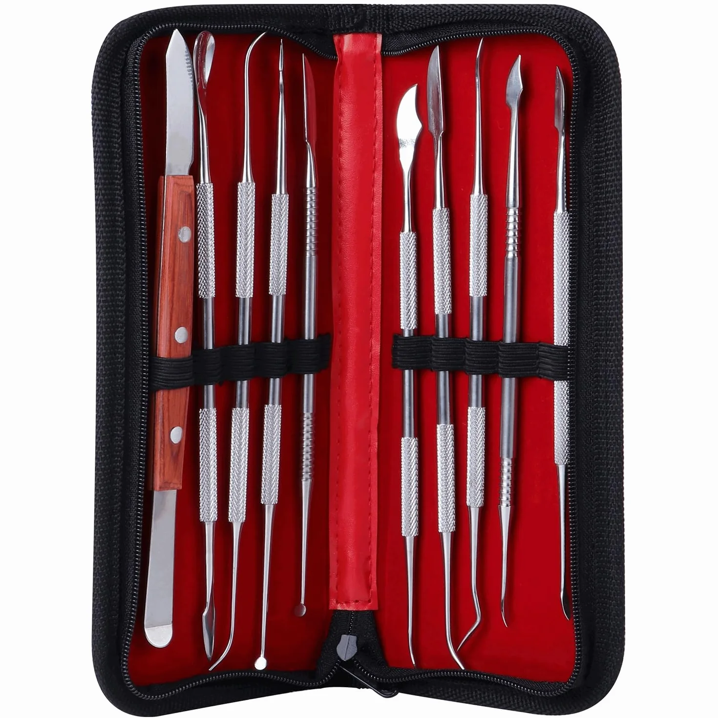 Coolty Strumenti per intagliare la Cera in Acciaio Inox 10pcs a Doppia estremità