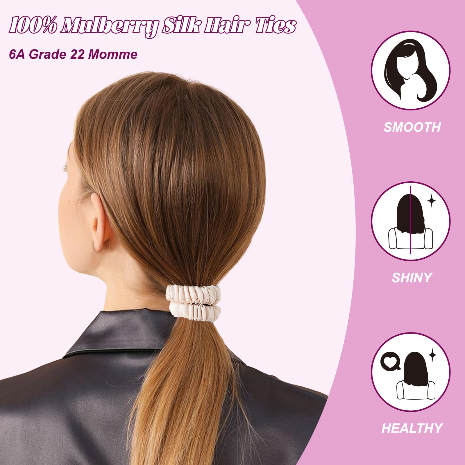 Mulberry Silk Skinny Scrunchies