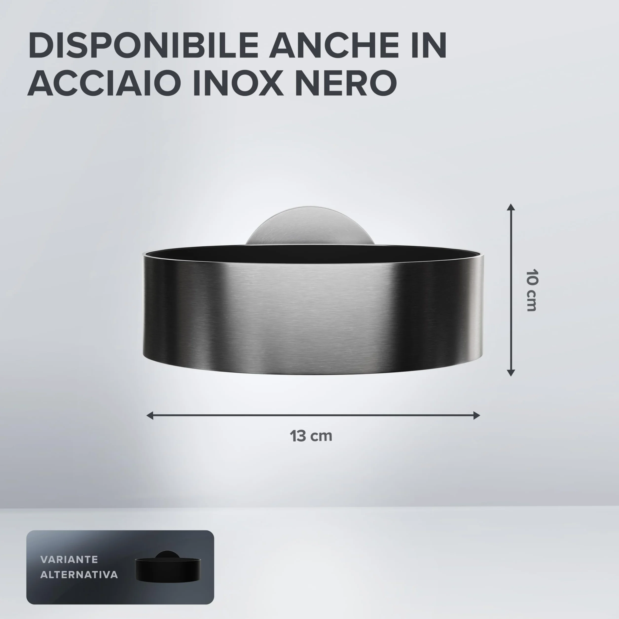 ovimar Porta asciugacapelli Ronne | Acciaio Inox | Argento | con Fissaggio a Parete per Foratura | con Imbottitura per asciugacapelli | per Foratura | Porta asciugacapelli in Bagno