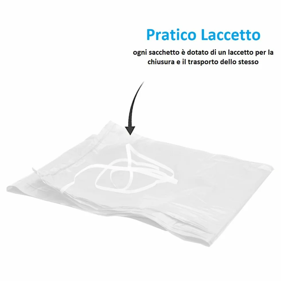 Virsus 100 Sacchi spazzatura colore TRASPARENTE, misura 70x110 cm, Capacità 110 Litri, Sacchetti per Raccolta differenziata, 10 Rotoli da 10 Pezzi