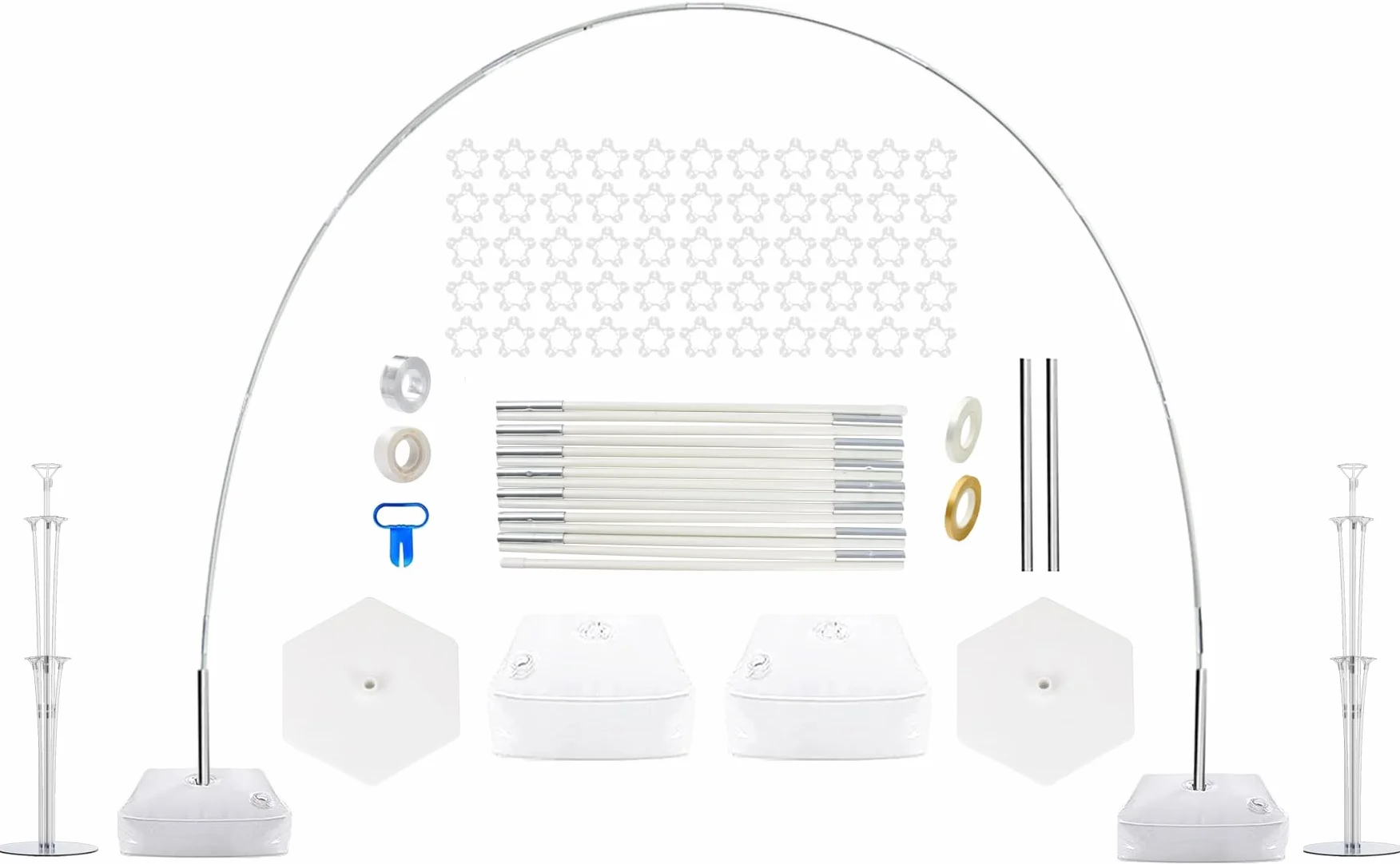 PILIN Kit arco di palloncini riutilizzabile Arco di palloncini bianco 2,3x3,2M regolabile per matrimoni, lauree, compleanni, decorazioni di Natale