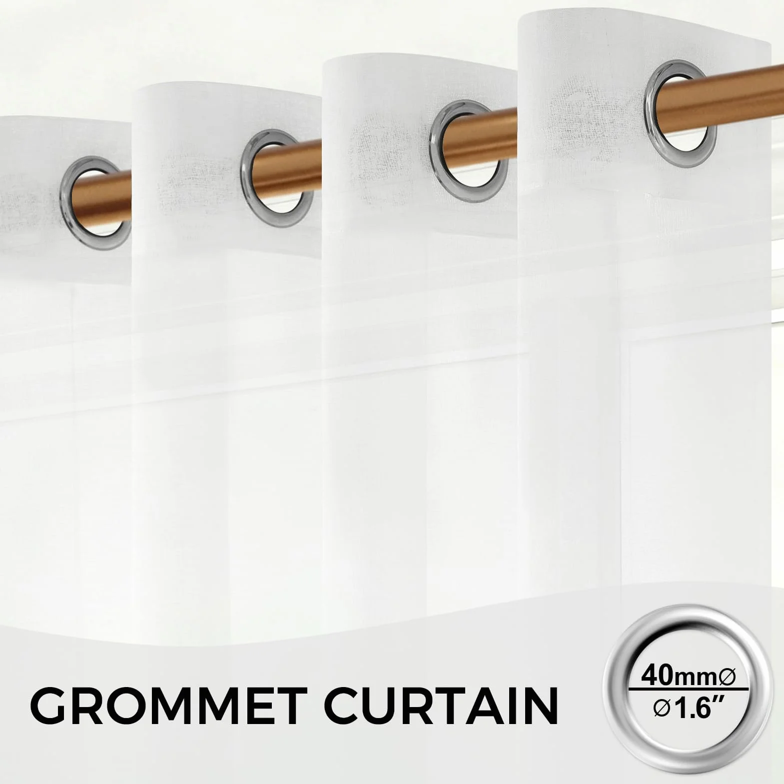 MRTREES Tende per interni Voile Semi Trasparenti Bianche 2 Pezzi con Occhielli 140x260 CM Tenda a Panello Tende Leggere Morbida per Camera da Letto e Soggiorno Finestra Moderne